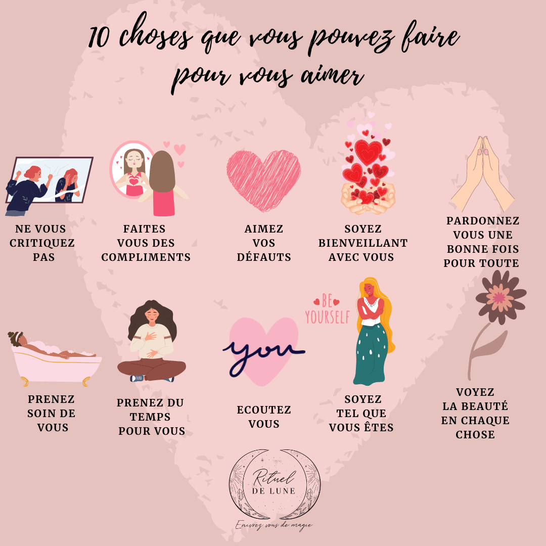 10 choses que vous pouvez faire pour vous aimer davantage | Rituel de Lune