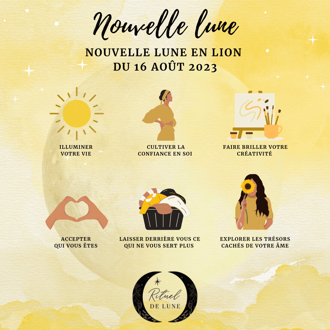 La Nouvelle Lune en Lion du 16 août 2023 | Rituel de Lune