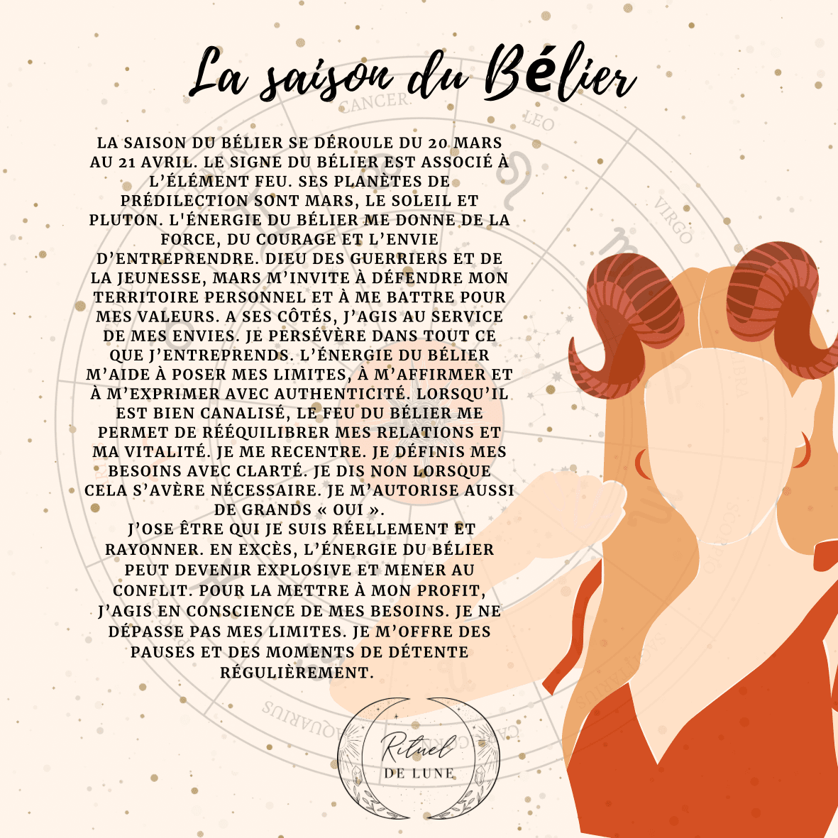 La saison du bélier. | Rituel de Lune