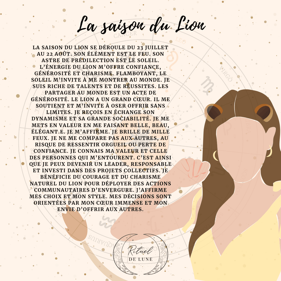 La saison du lion. | Rituel de Lune