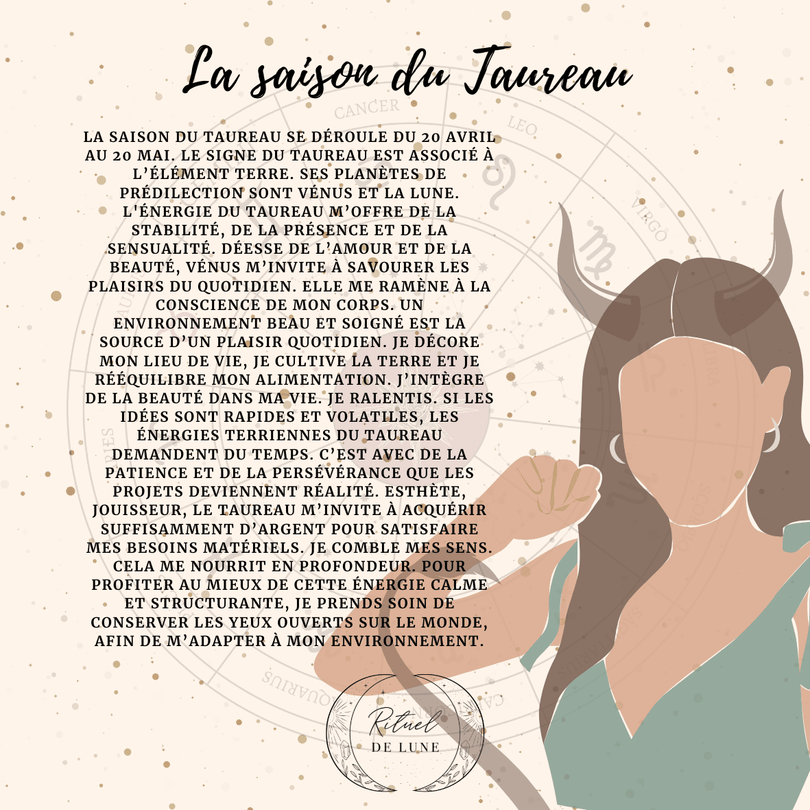 La saison du taureau. | Rituel de Lune