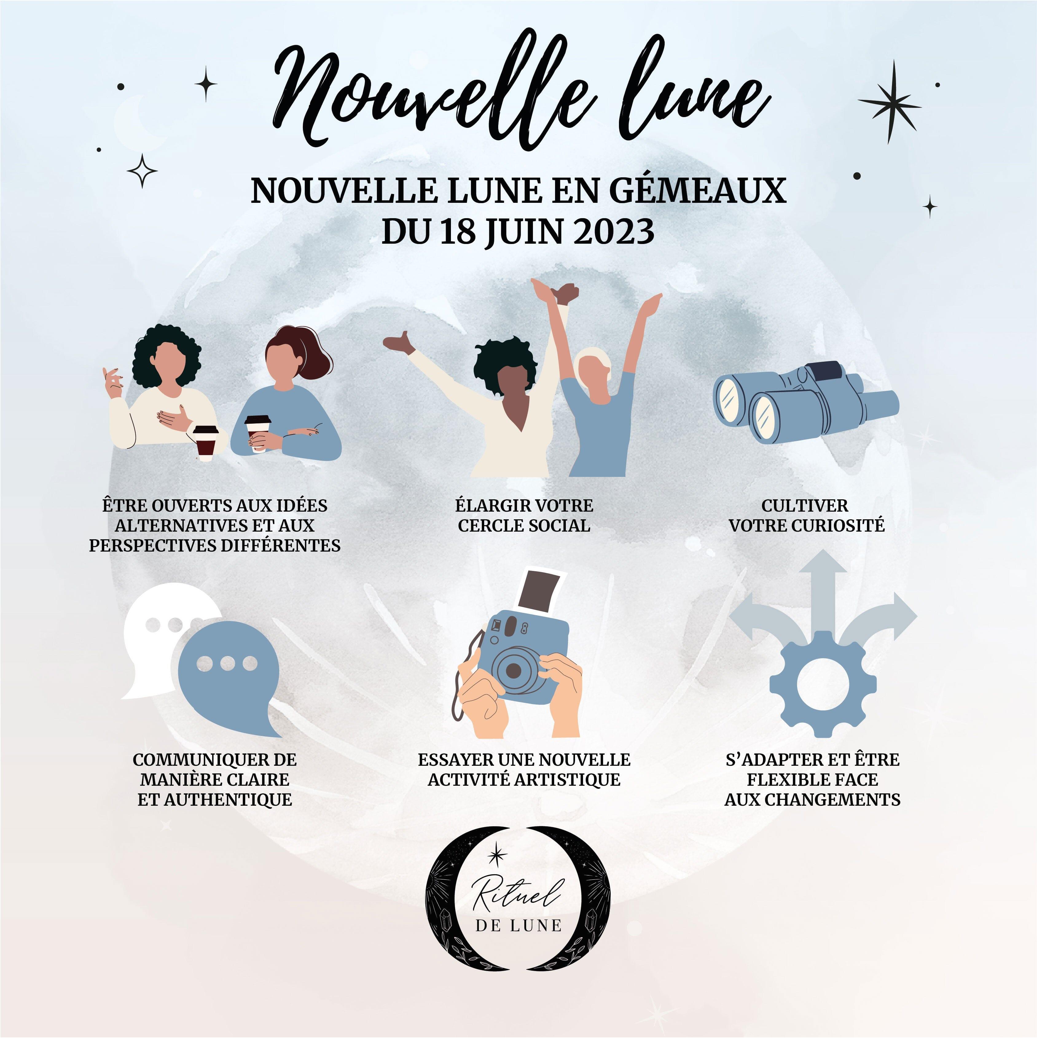 Nouvelle Lune du 18 juin 2023 en Gémeaux | Rituel de Lune