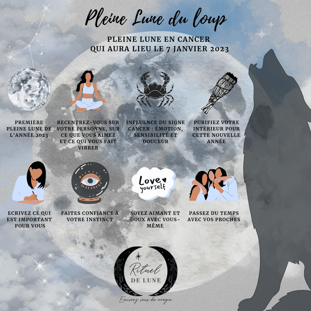 Pleine lune du 7 janvier 2023 "Pleine lune du loup" | Rituel de Lune