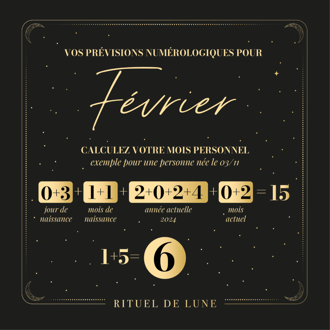 Vos prévisions numérologiques pour le mois de février, calculez votre mois personnel. | Rituel de Lune