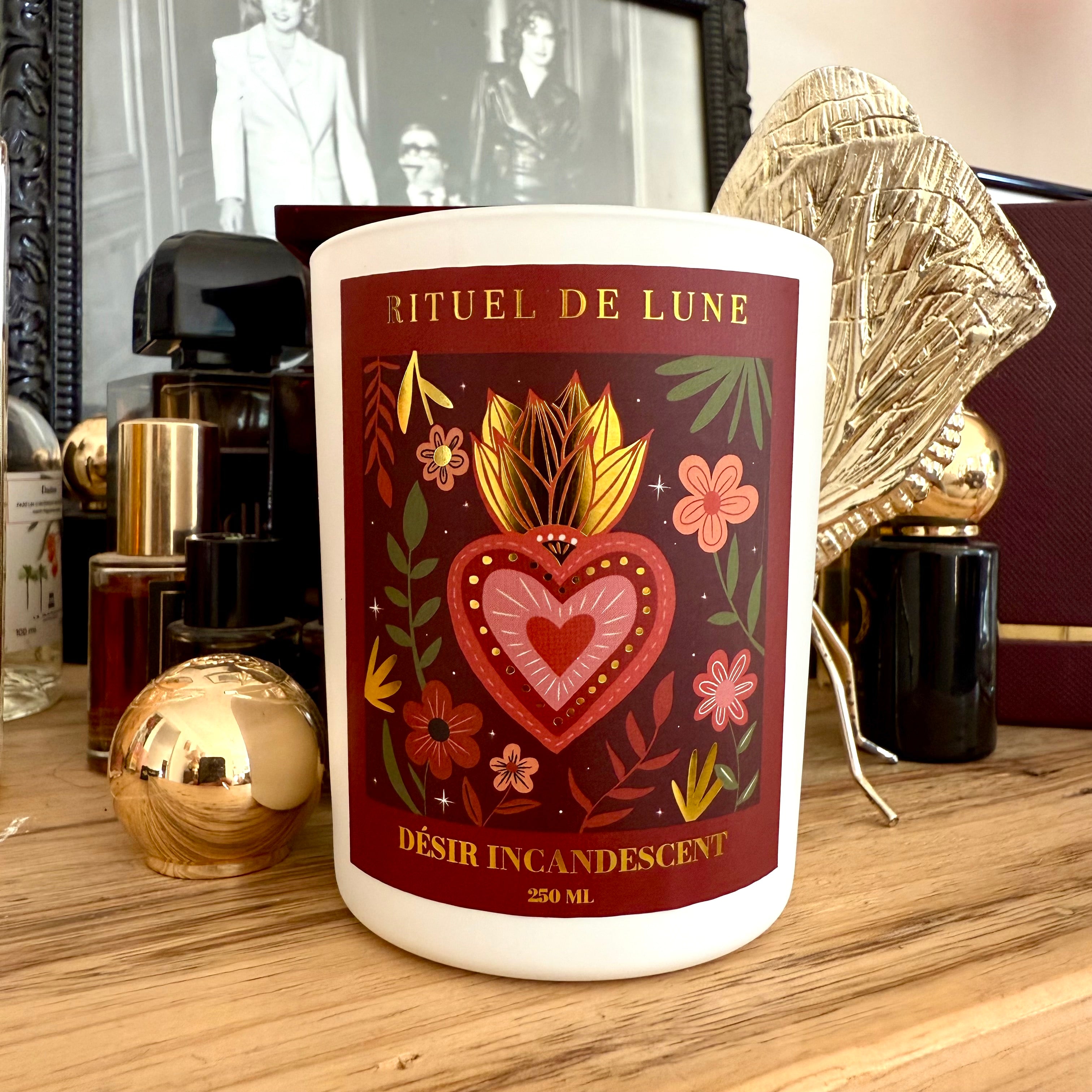Bougie "Désir Incandescent" pour l'amour, la passion et le désir - 250ml