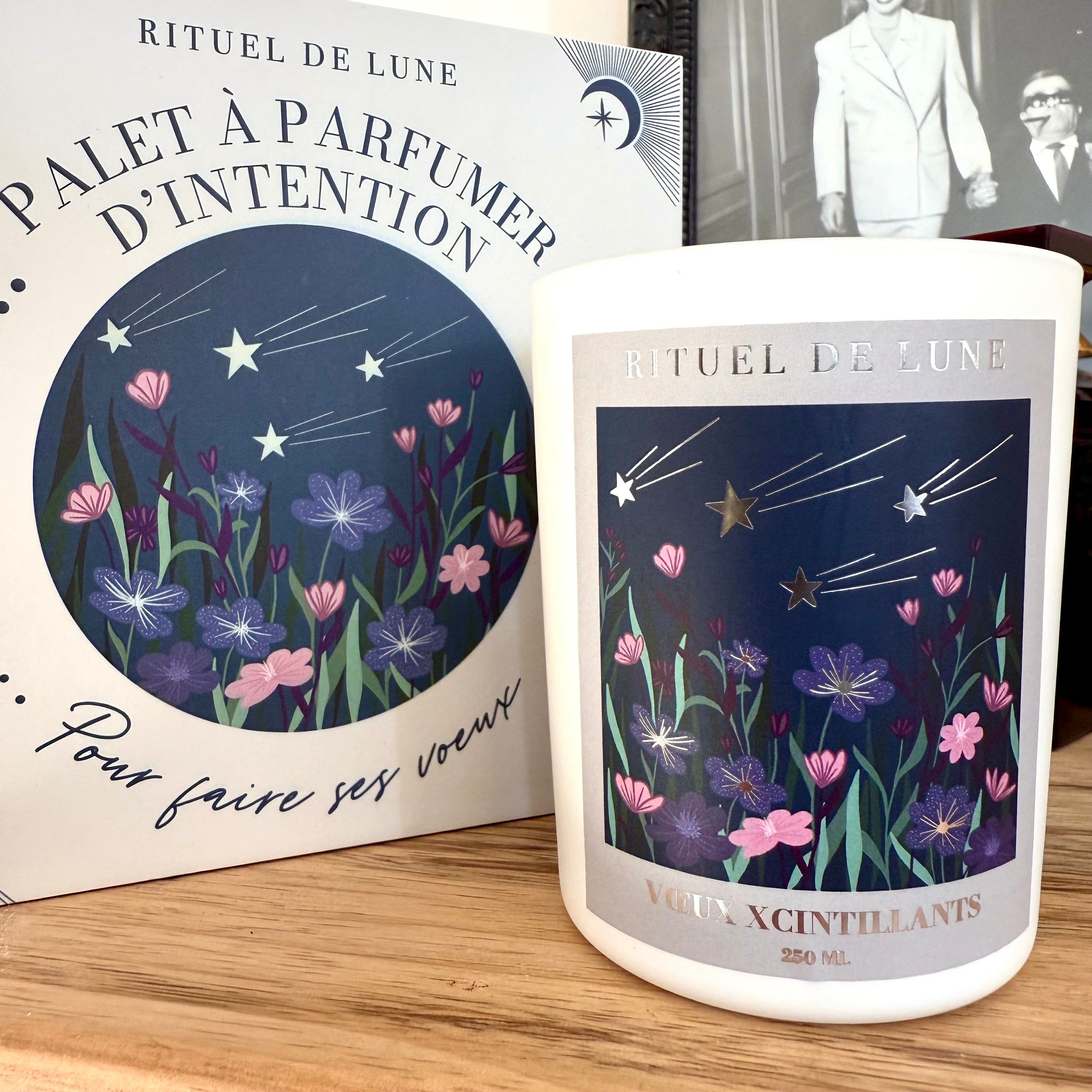 Bougie "Voeux Scintillants" pour la réalisation de ses voeux - 250ml