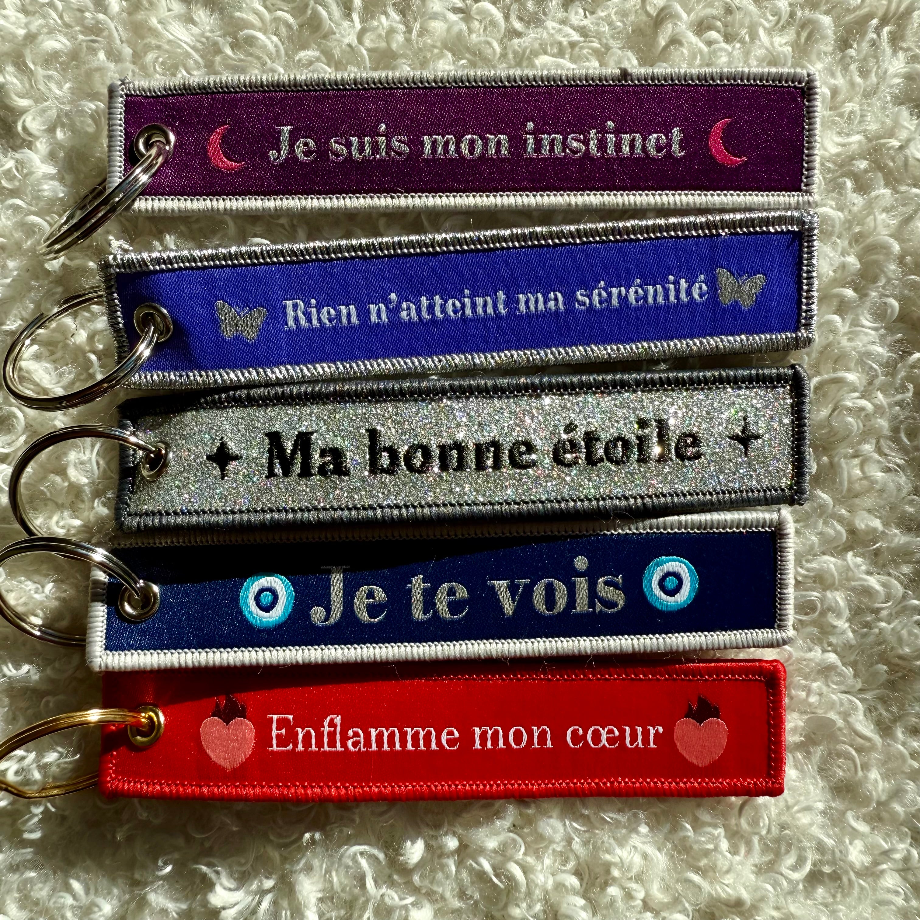 🌙✨ PORTE-CLÉS RUBAN – MESSAGE INTENTION