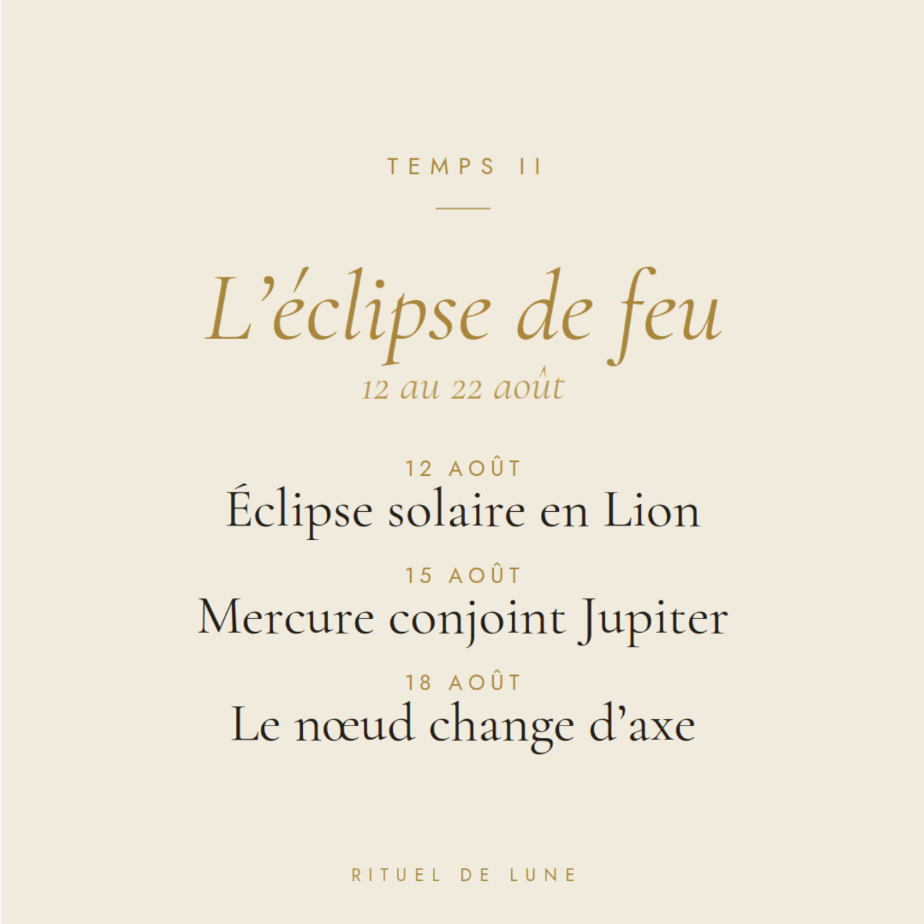 Carnet des astres du mois d'aout