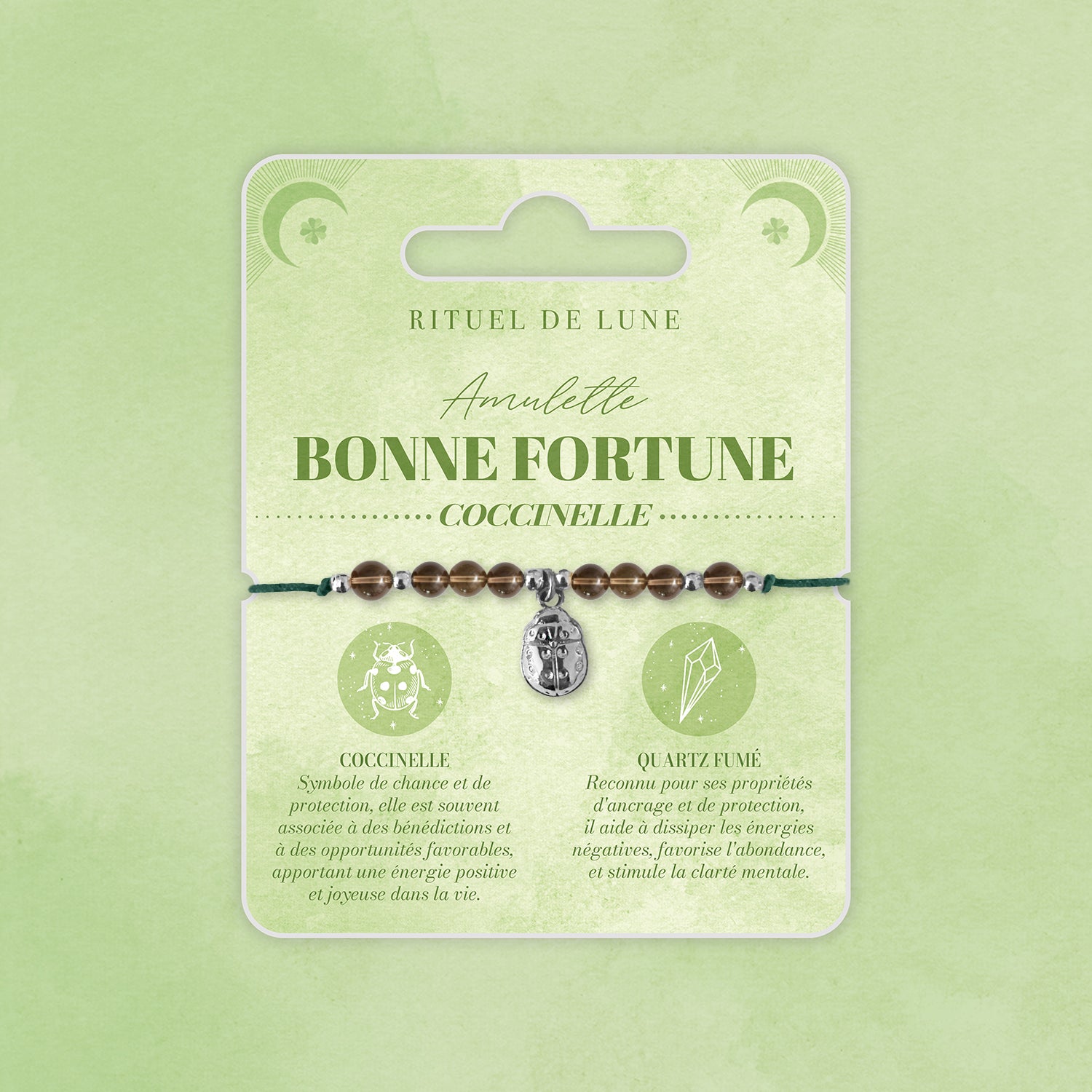 Bracelet Amulette Bonne Fortune: La coccinelle