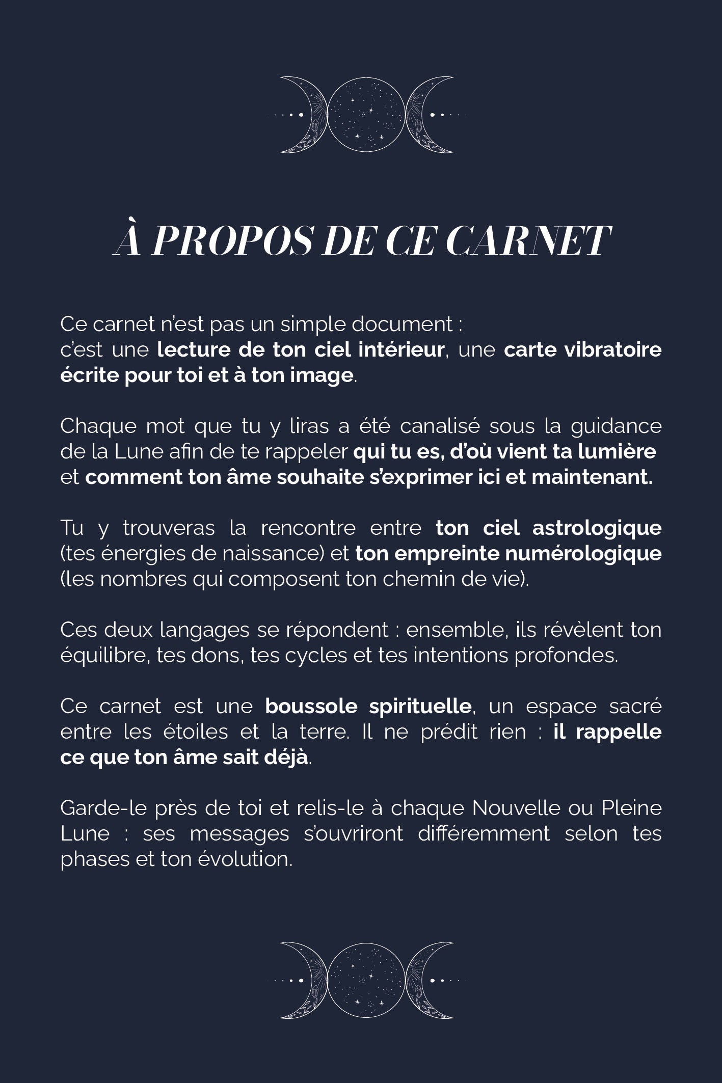 🌕 L’ENCRE DES ÉTOILES – CARNET CÉLESTE & NUMÉROLOGIQUE PERSONNALISÉ