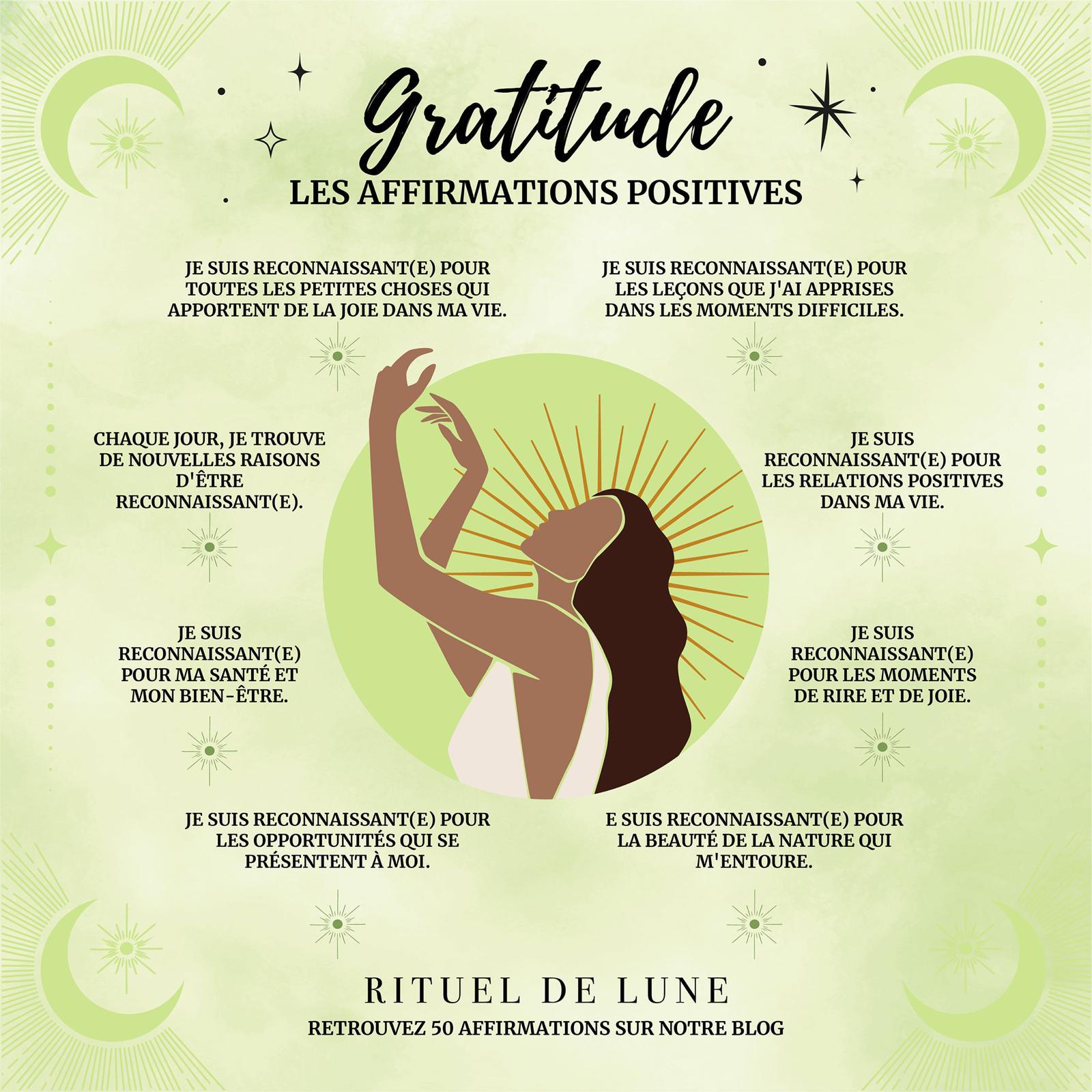 50 affirmations positives pour la gratitude | Rituel de Lune