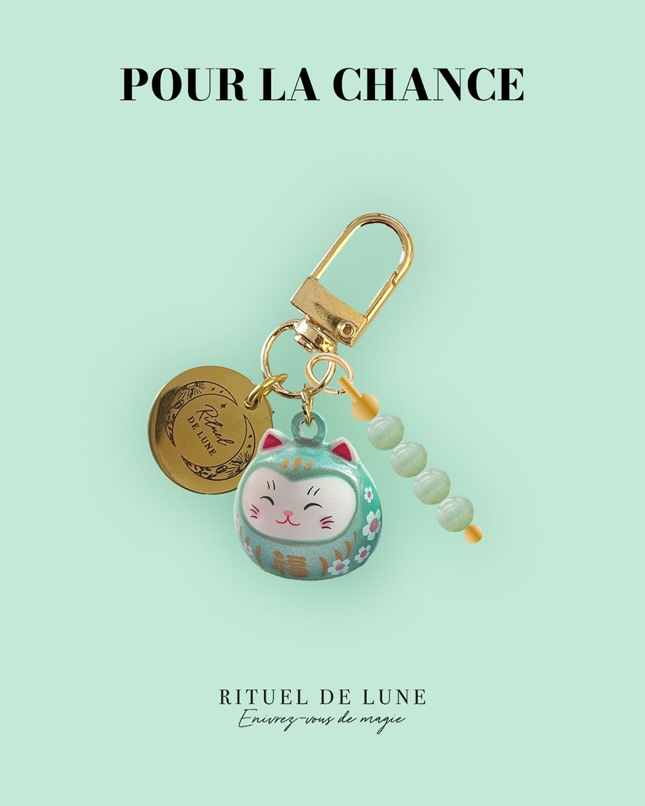 Chat Maneki Neko (au choix) avec pierre naturelle