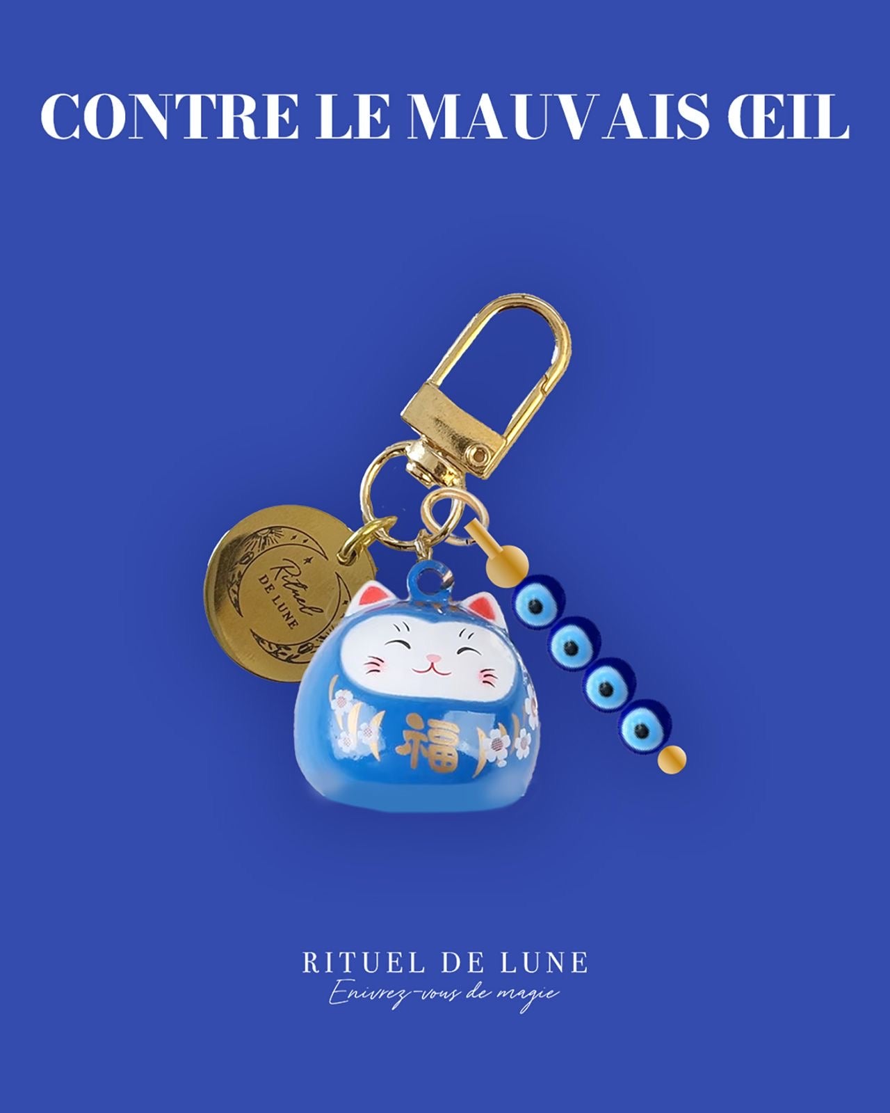 Chat Maneki Neko (au choix) avec pierre naturelle