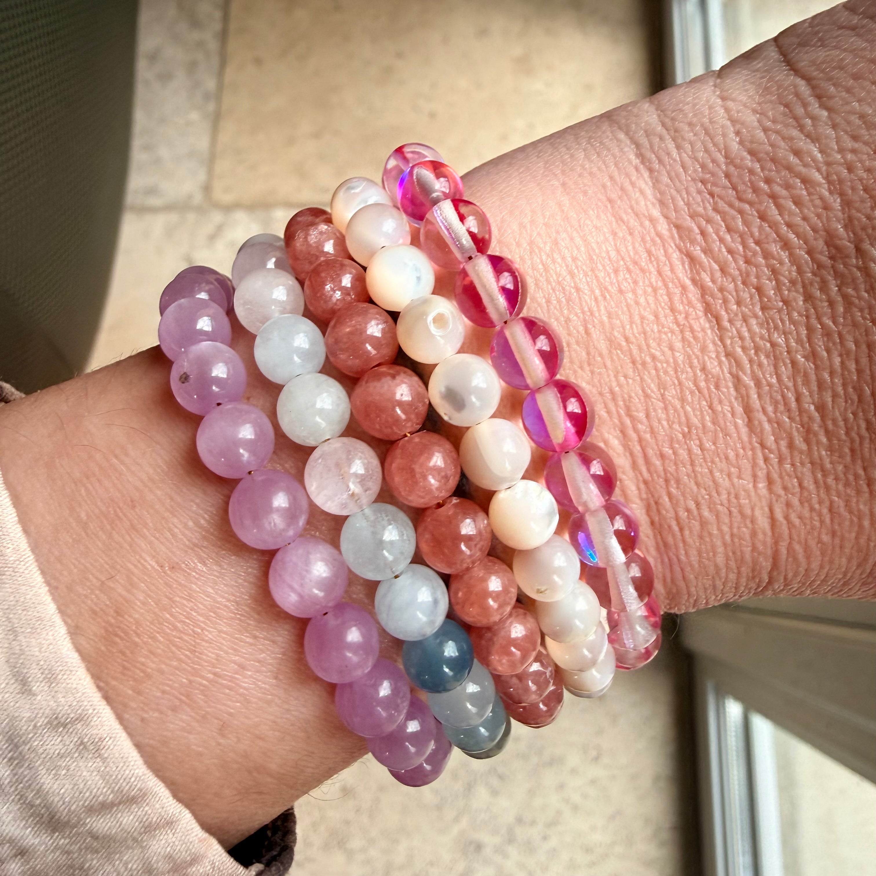 Bracelets en perles naturelles au choix - Amour & Douceur