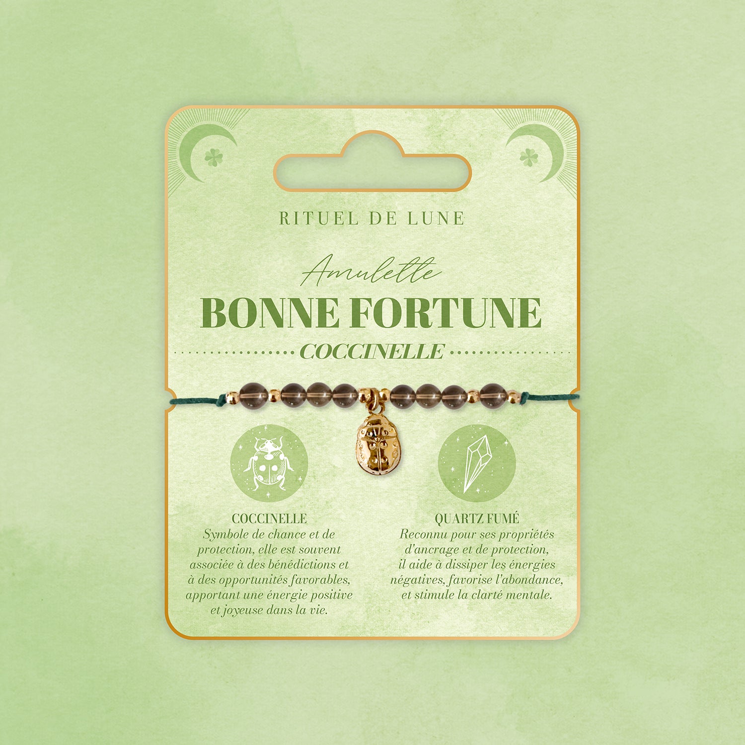 Bracelet Amulette Bonne Fortune: La coccinelle