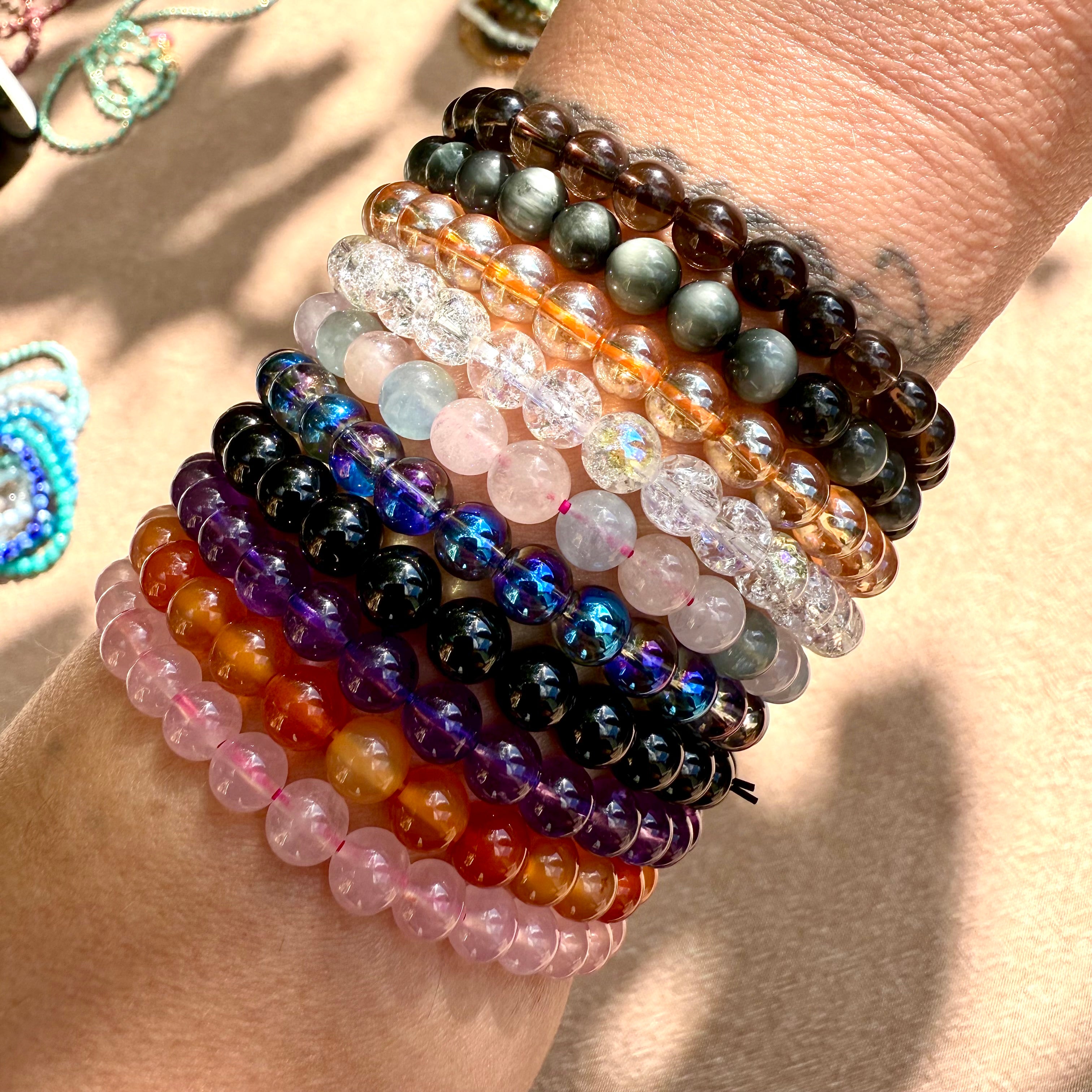 Bracelet en perles naturelles 6mm au choix