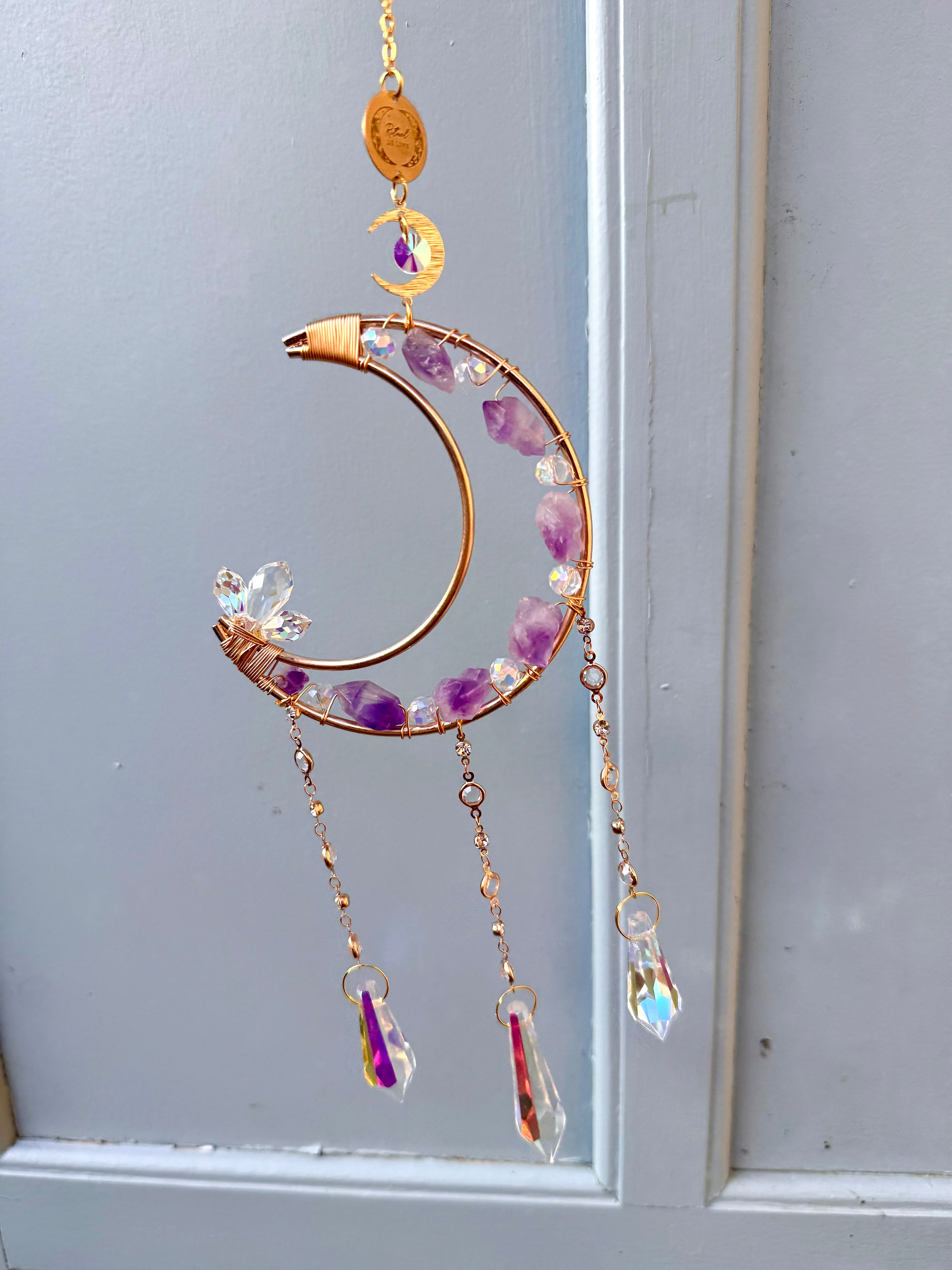 Suncatcher Lune d’améthyste rituel de Lune