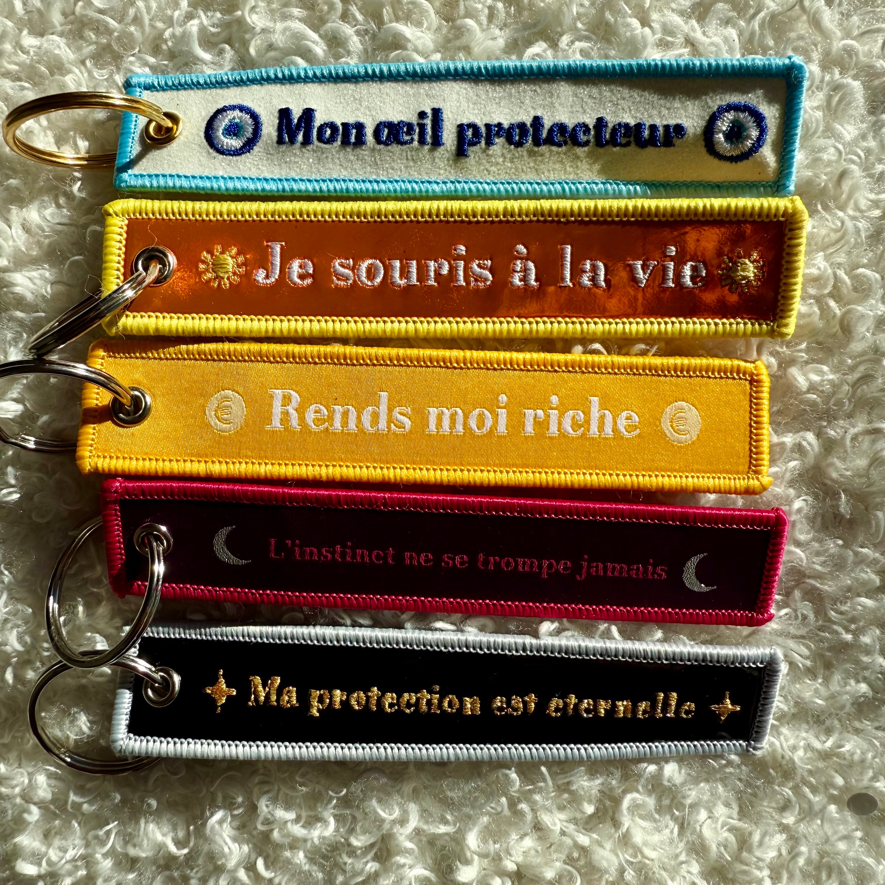 🌙✨ PORTE-CLÉS RUBAN – MESSAGE INTENTION