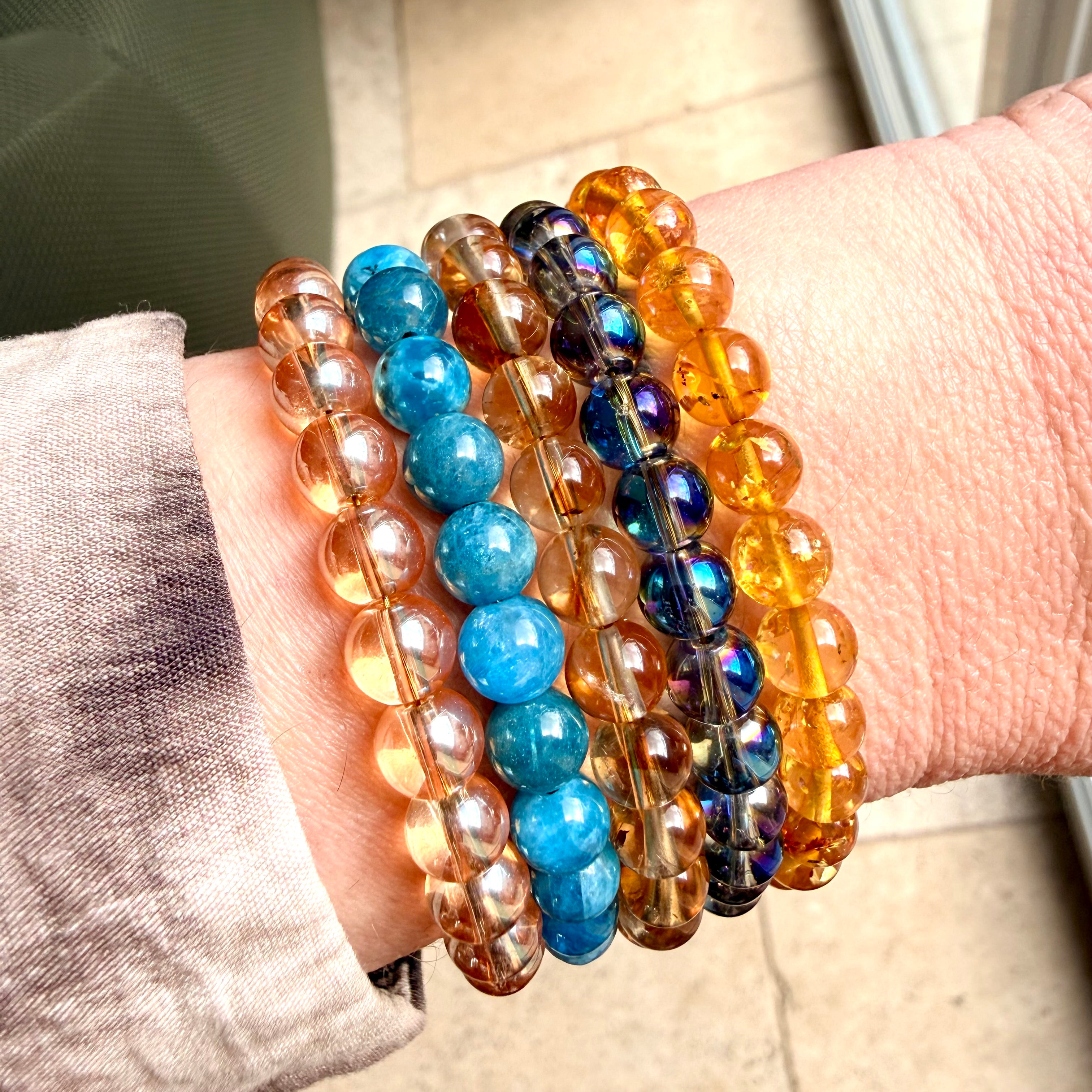 Bracelets en perles naturelles au choix - Énergie & abondance