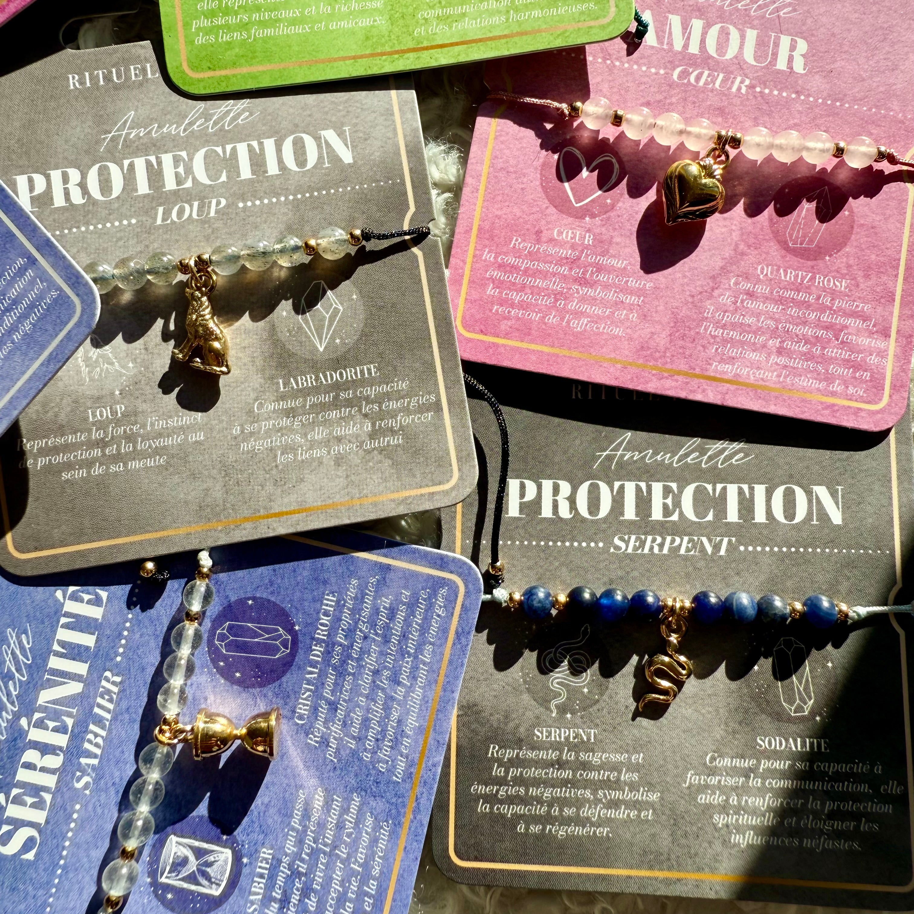 🌙✨ LOT MYSTIQUE – 4 BRACELETS AMULETTES