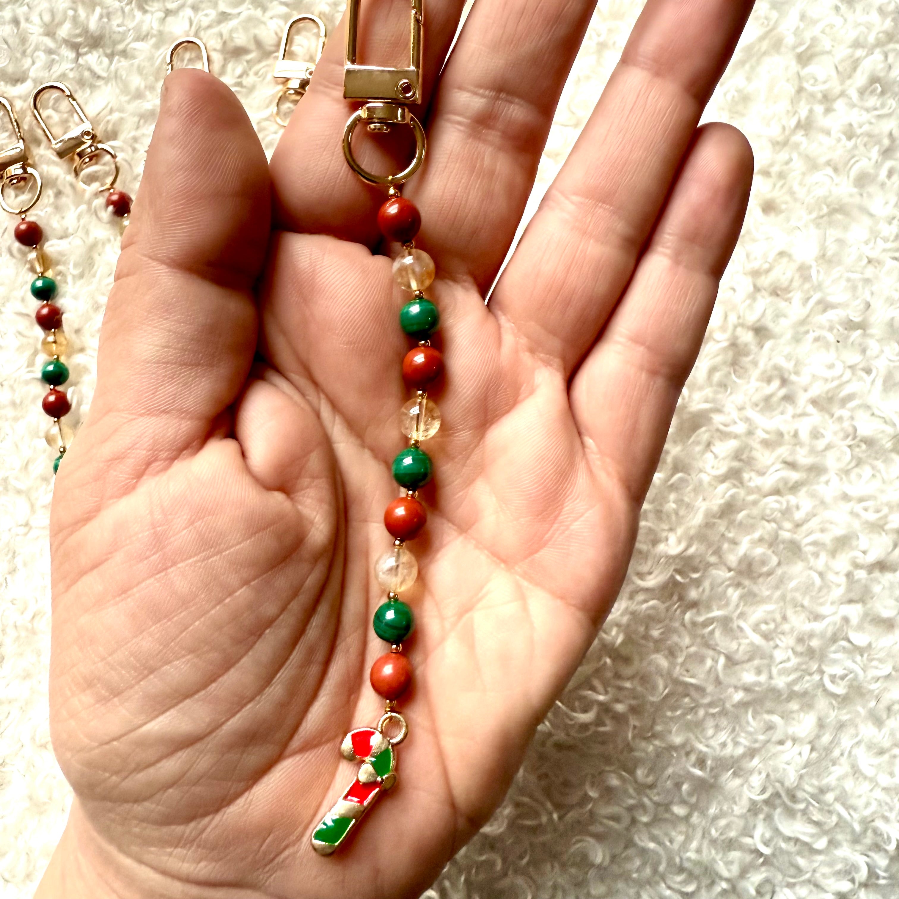 Ligne de perles naturelles de Noël à clip