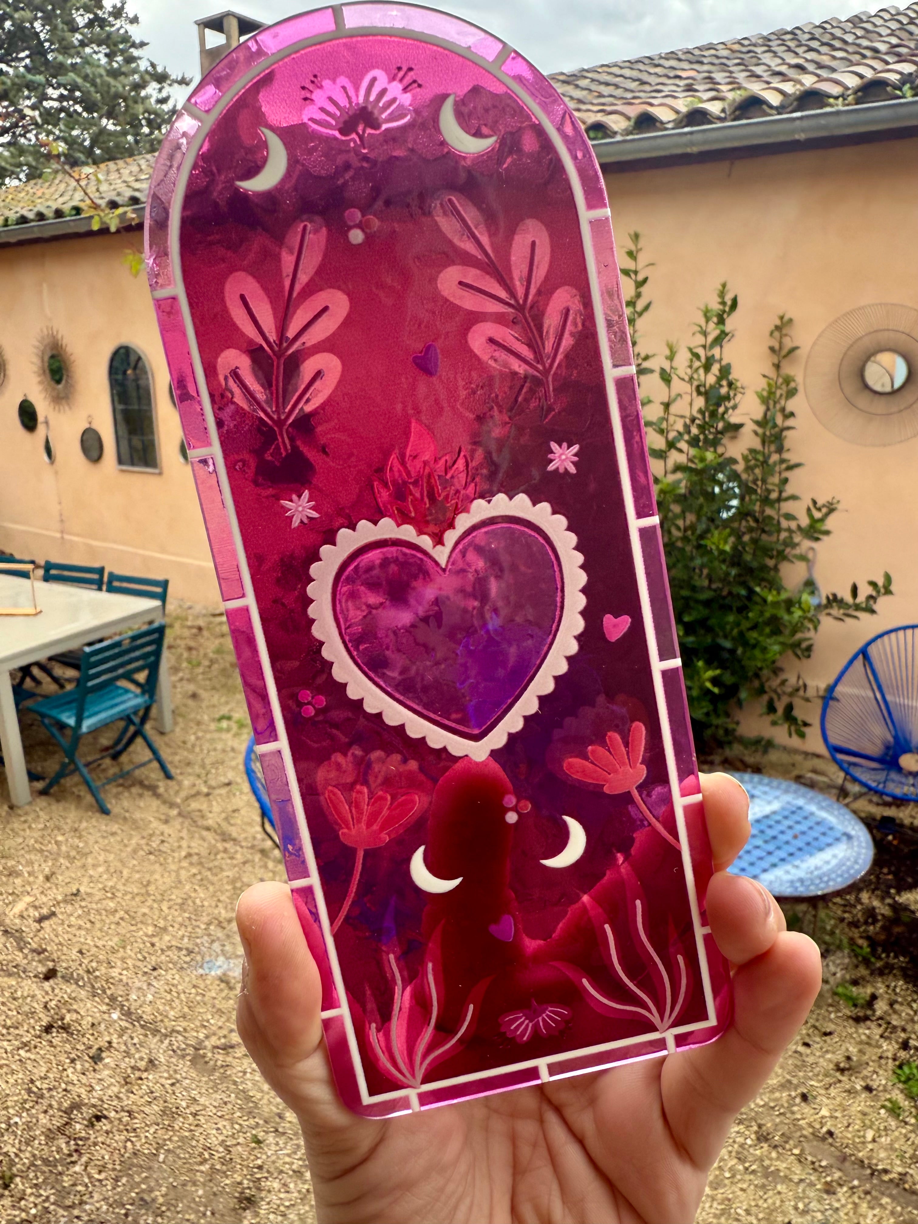 Vitrail Le Coeur SANS LE SOCLE