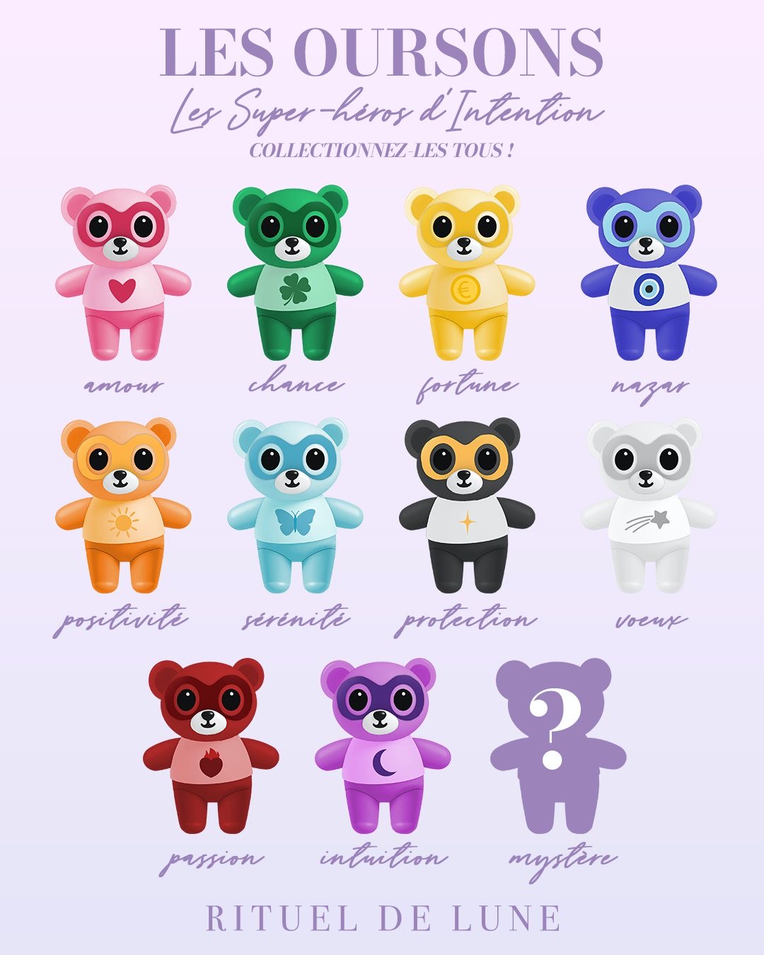 Pack collector Ourson Super Héros d’intention 10+1 mystère 50 exemplaires seulement
