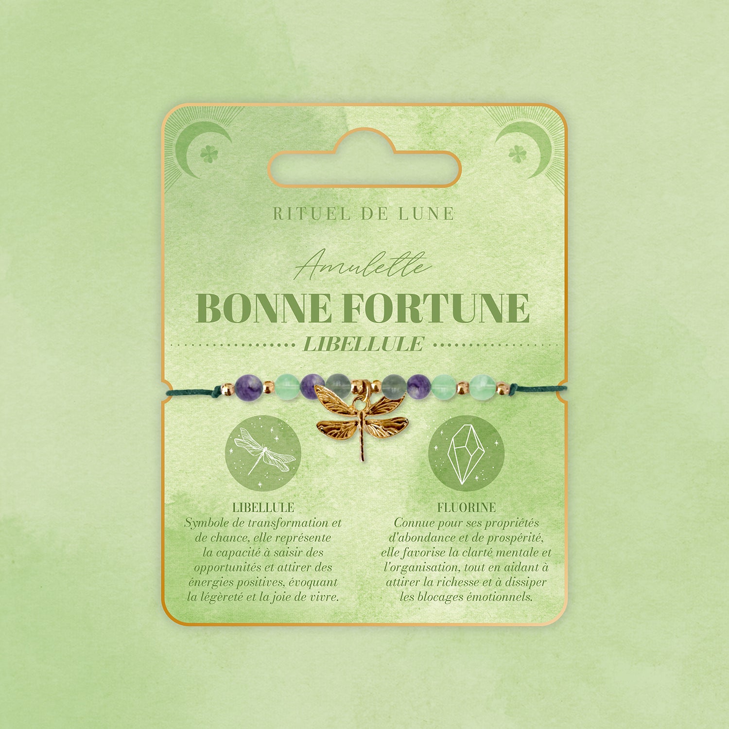 Bracelet Amulette Bonne Fortune: La libellule