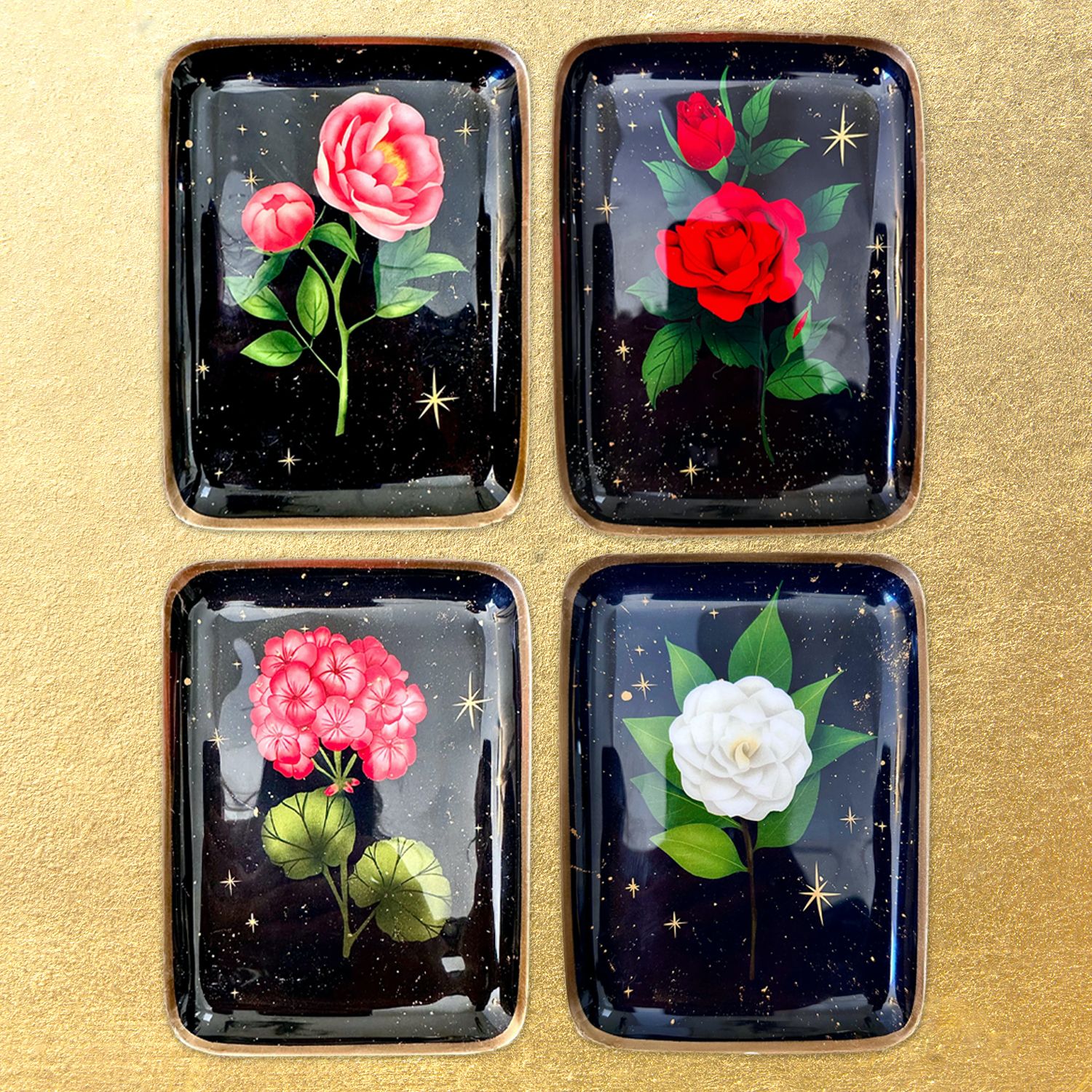 La collection des 4 plateaux botanique