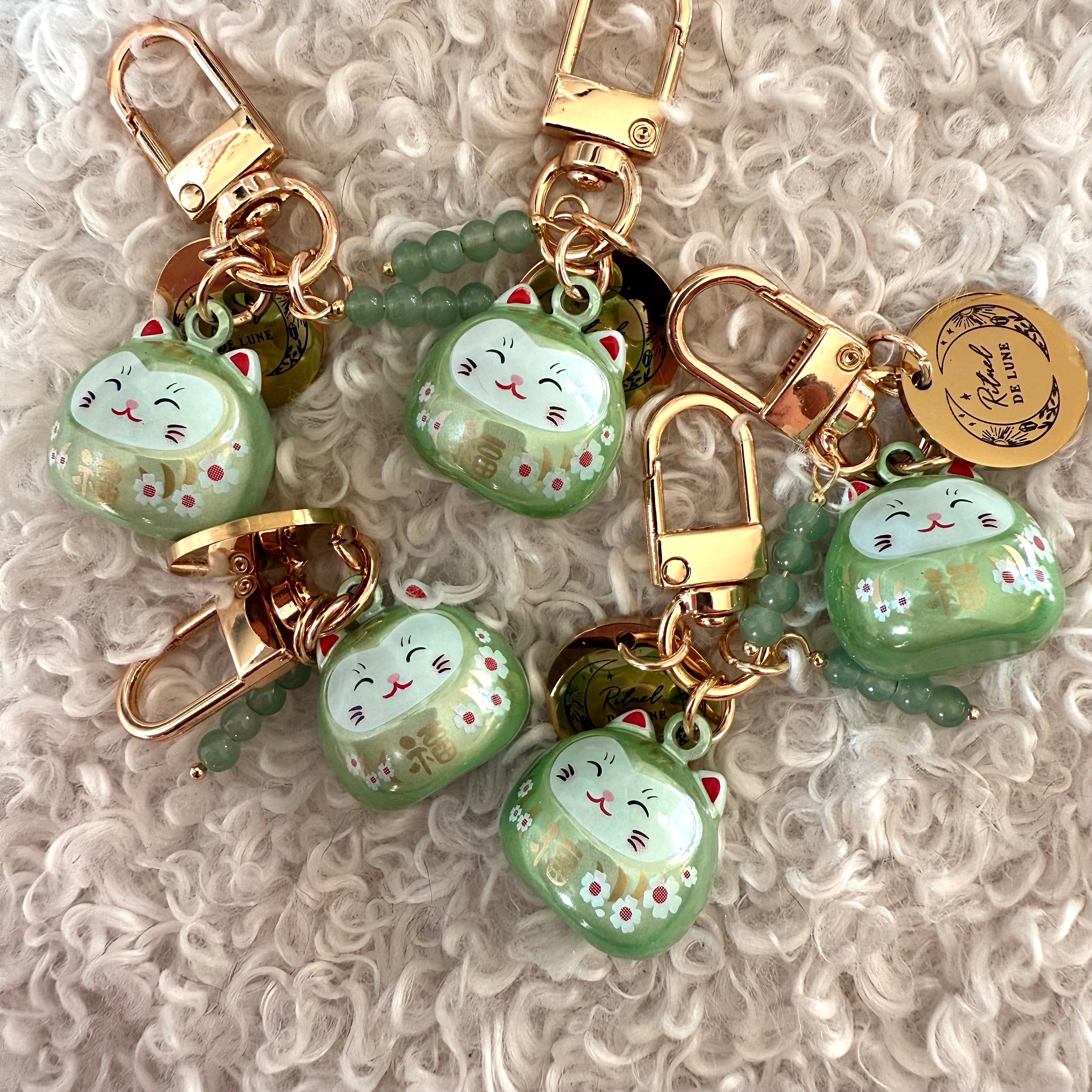 Chat maneki neko irisé avec perles Rituel De Lune