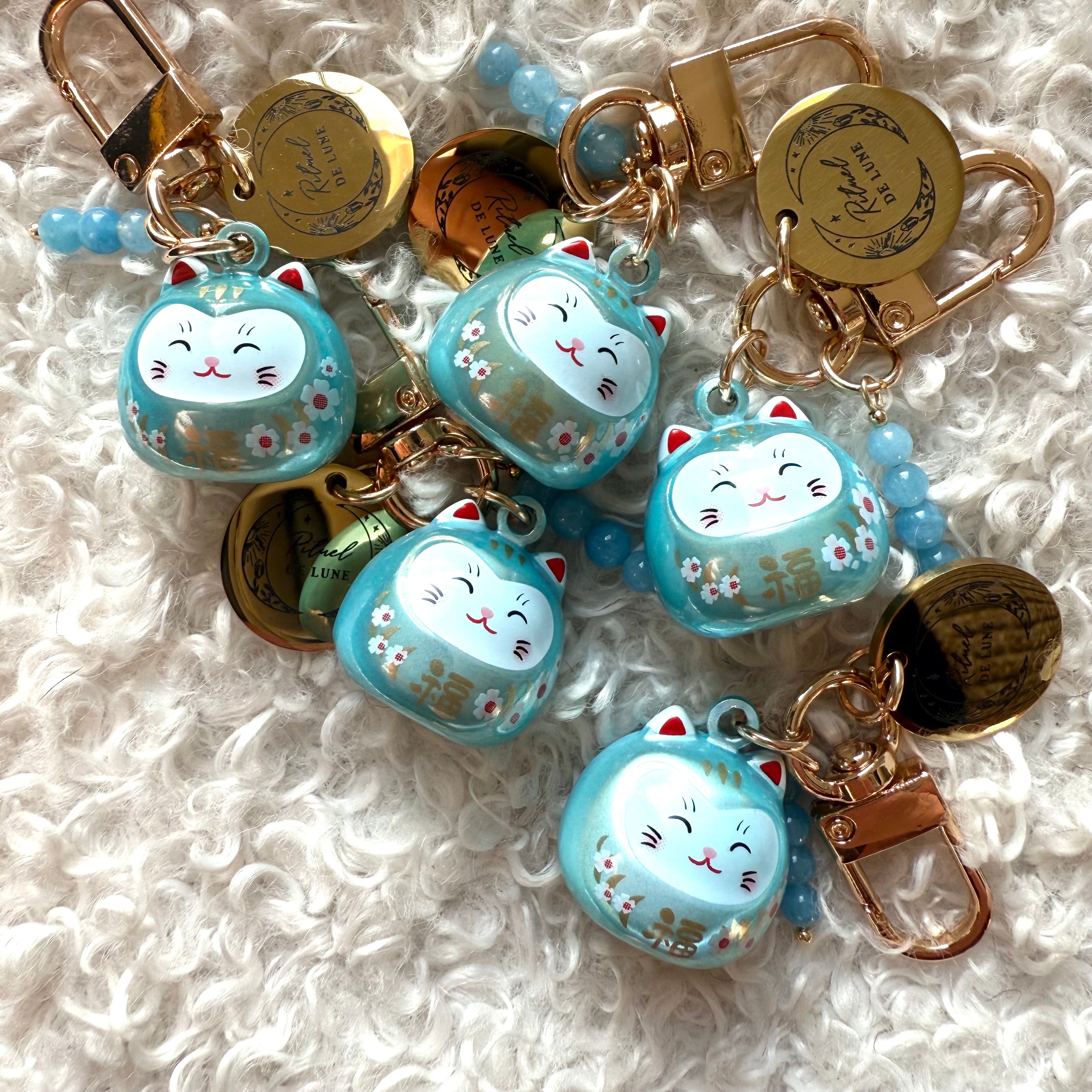 Chat maneki neko irisé avec perles Rituel De Lune