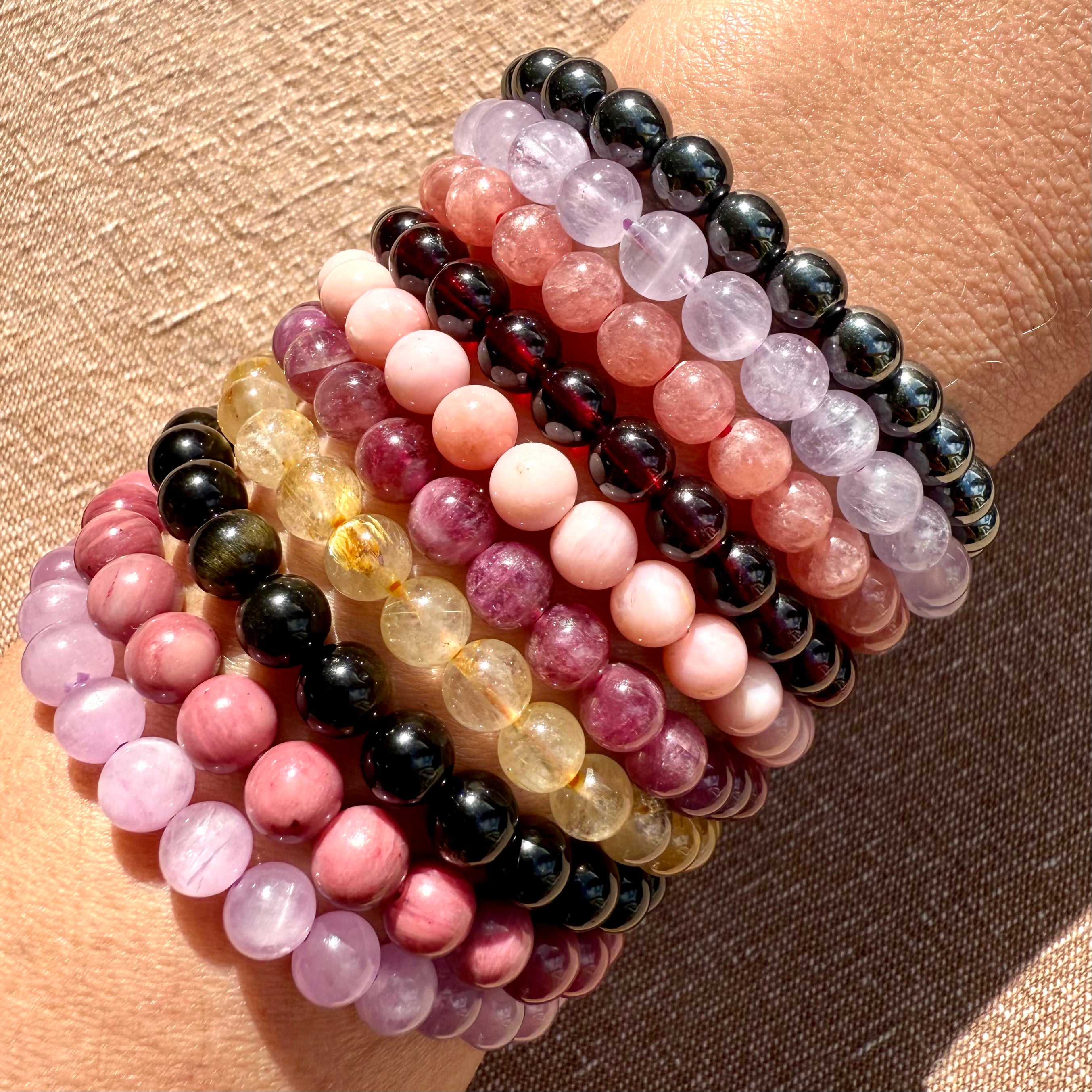 Bracelet en perles naturelles 6mm au choix