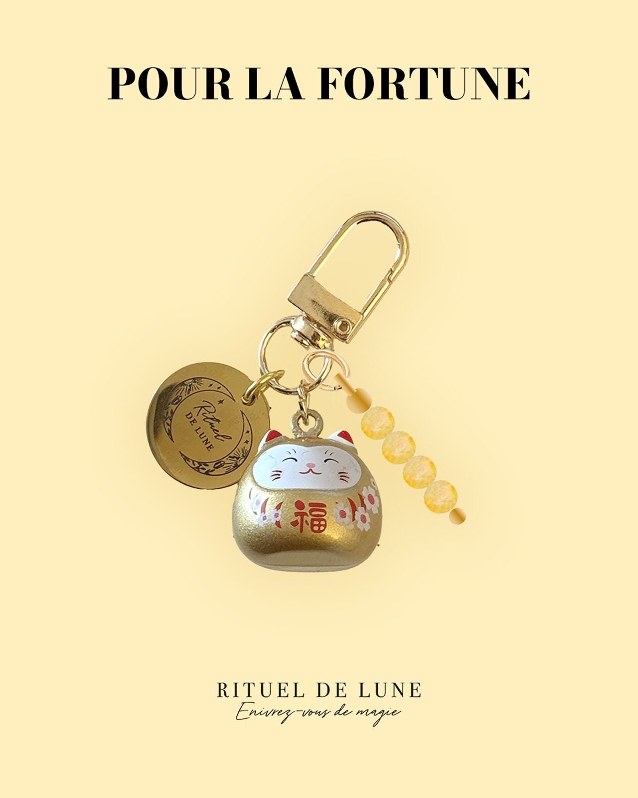 Chat Maneki Neko (au choix) avec pierre naturelle