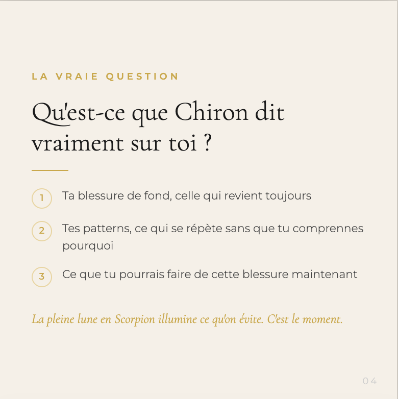 CHIRON ET PLEINE LUNE EN SCORPION