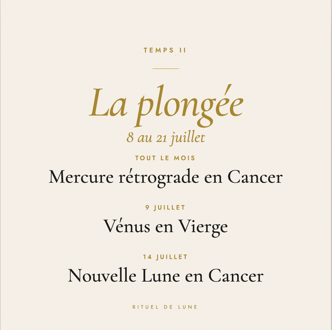 Carnet des astres du mois de juillet