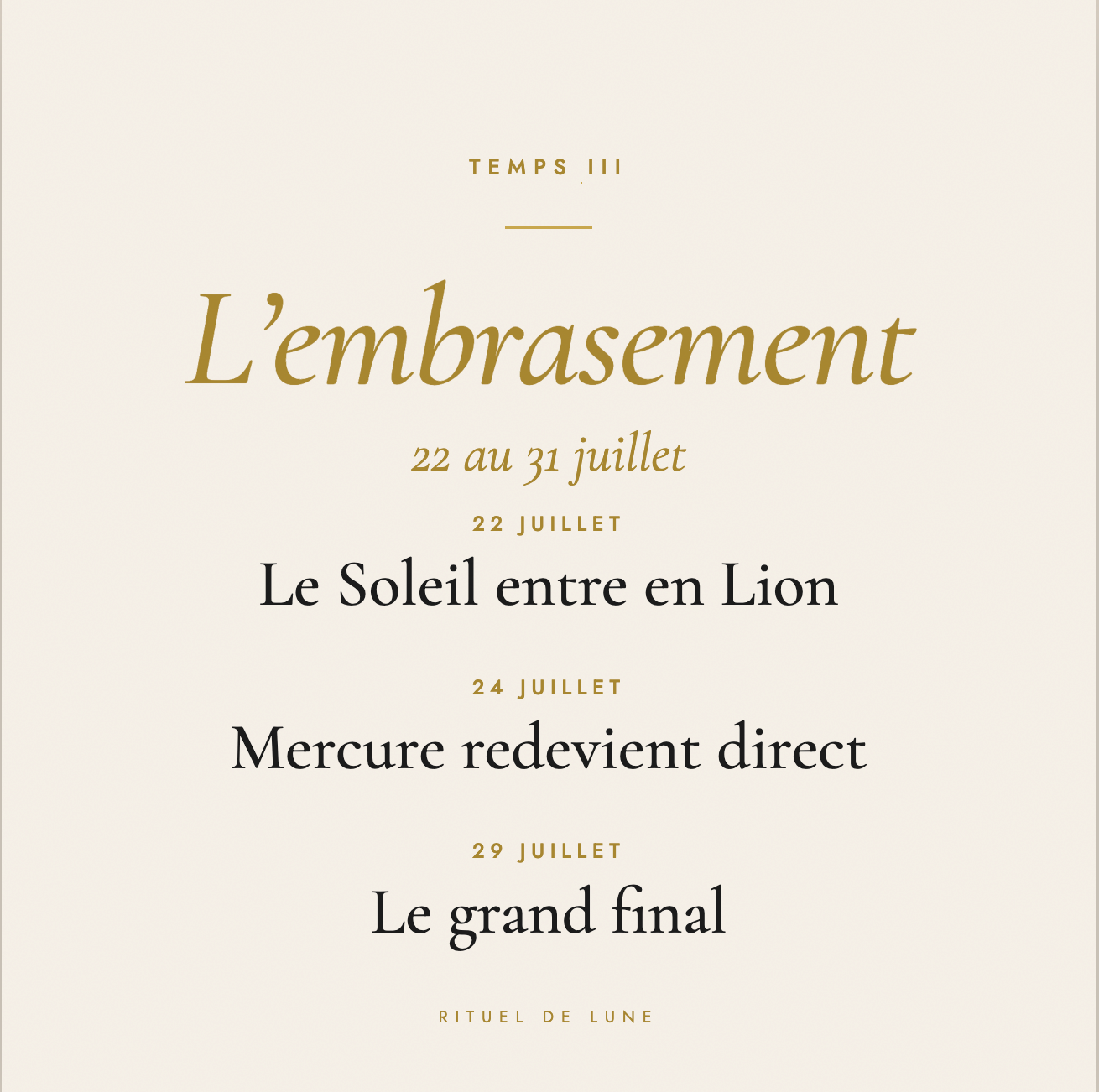 Carnet des astres du mois de juillet
