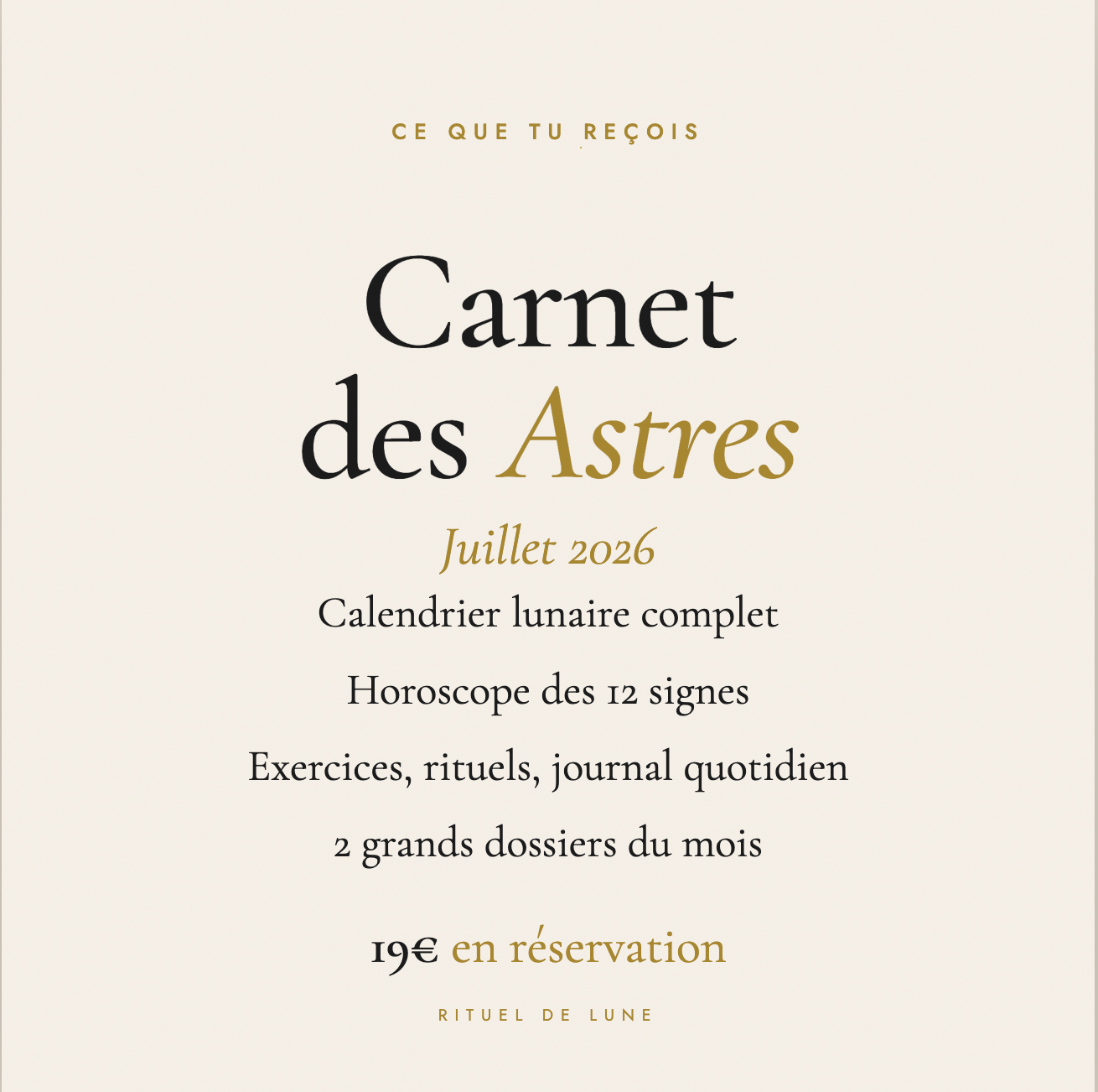 Carnet des astres du mois de juillet