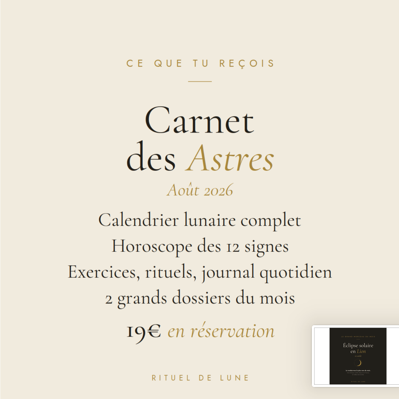 Carnet des astres du mois d'aout