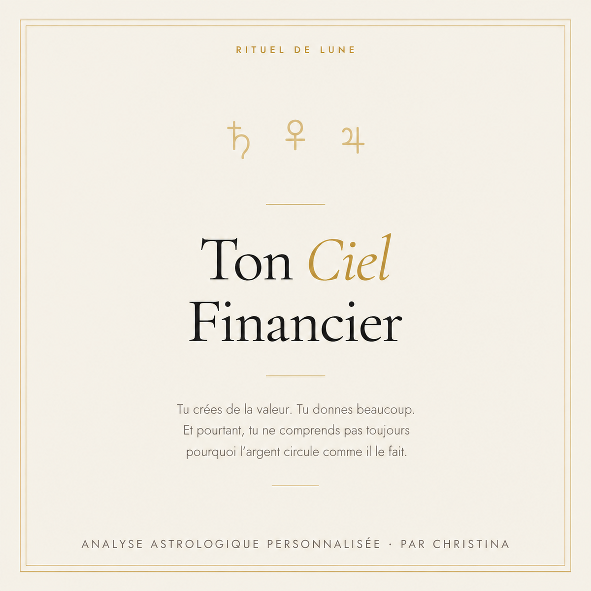 Ton Ciel Financier : Une analyse personnalisée de ton rapport à l’argent, à la valeur et à la réussite