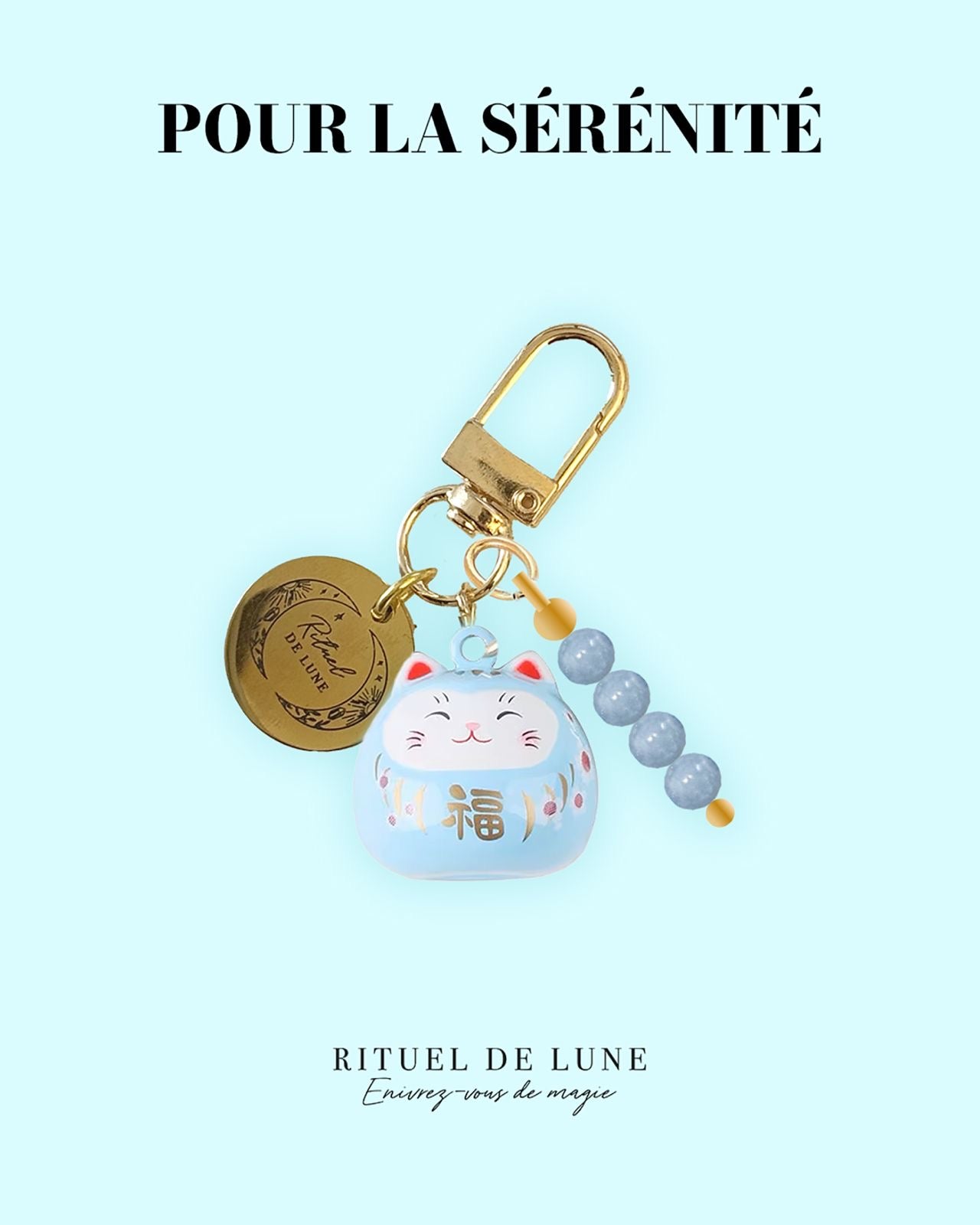 Chat Maneki Neko (au choix) avec pierre naturelle