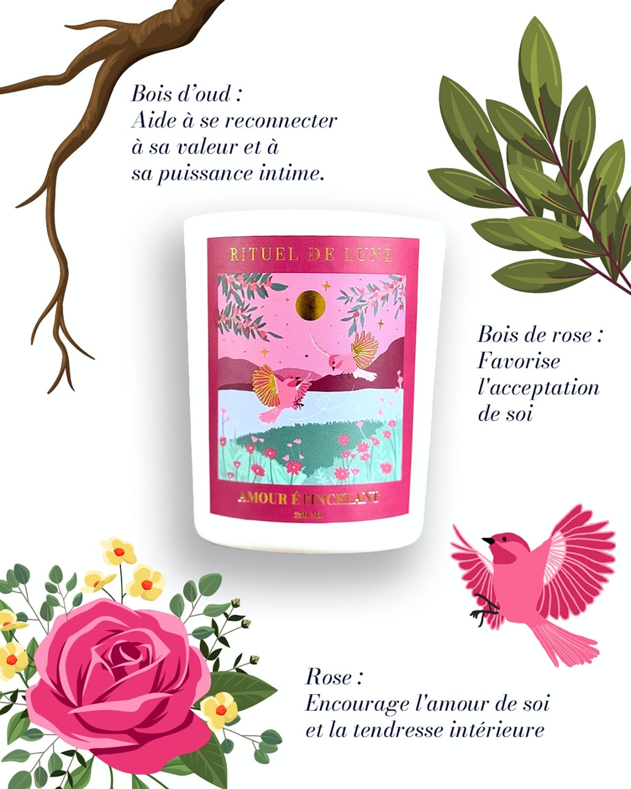 Bougie "Amour Étincelant" pour l’amour de soi - 250ml