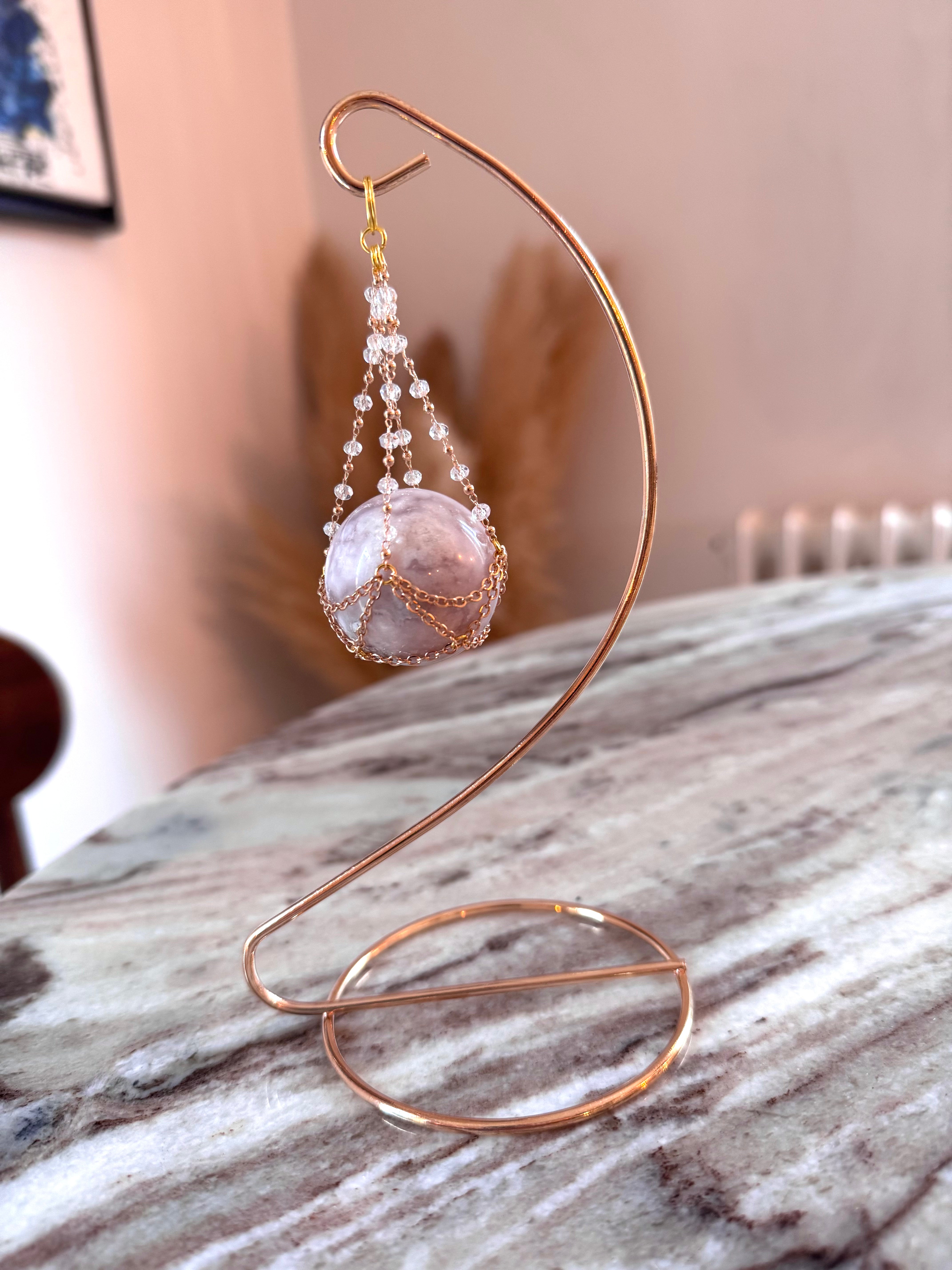 Sphère suspendue de Fleur d'Agate