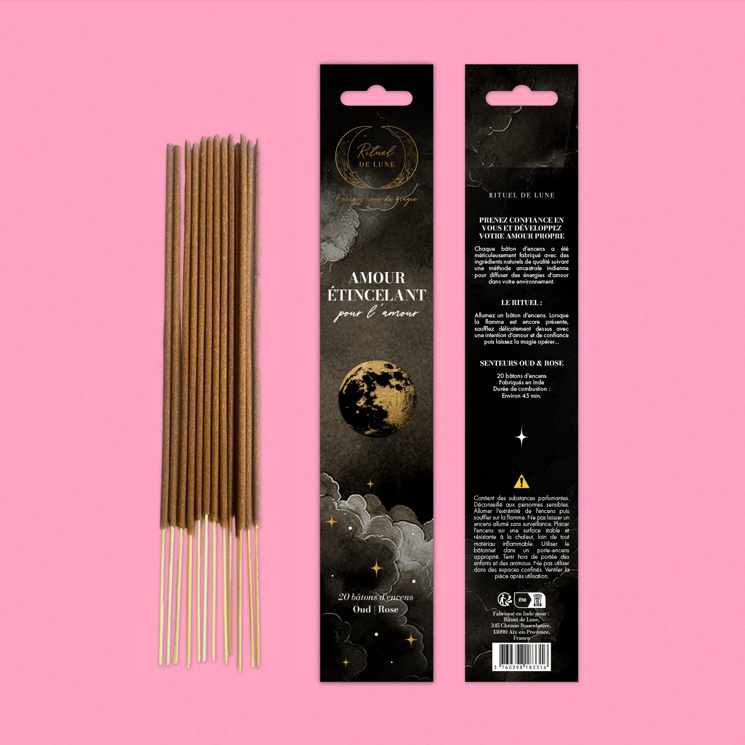 Encens d’Intention Amour Étincelant Oud et Rose