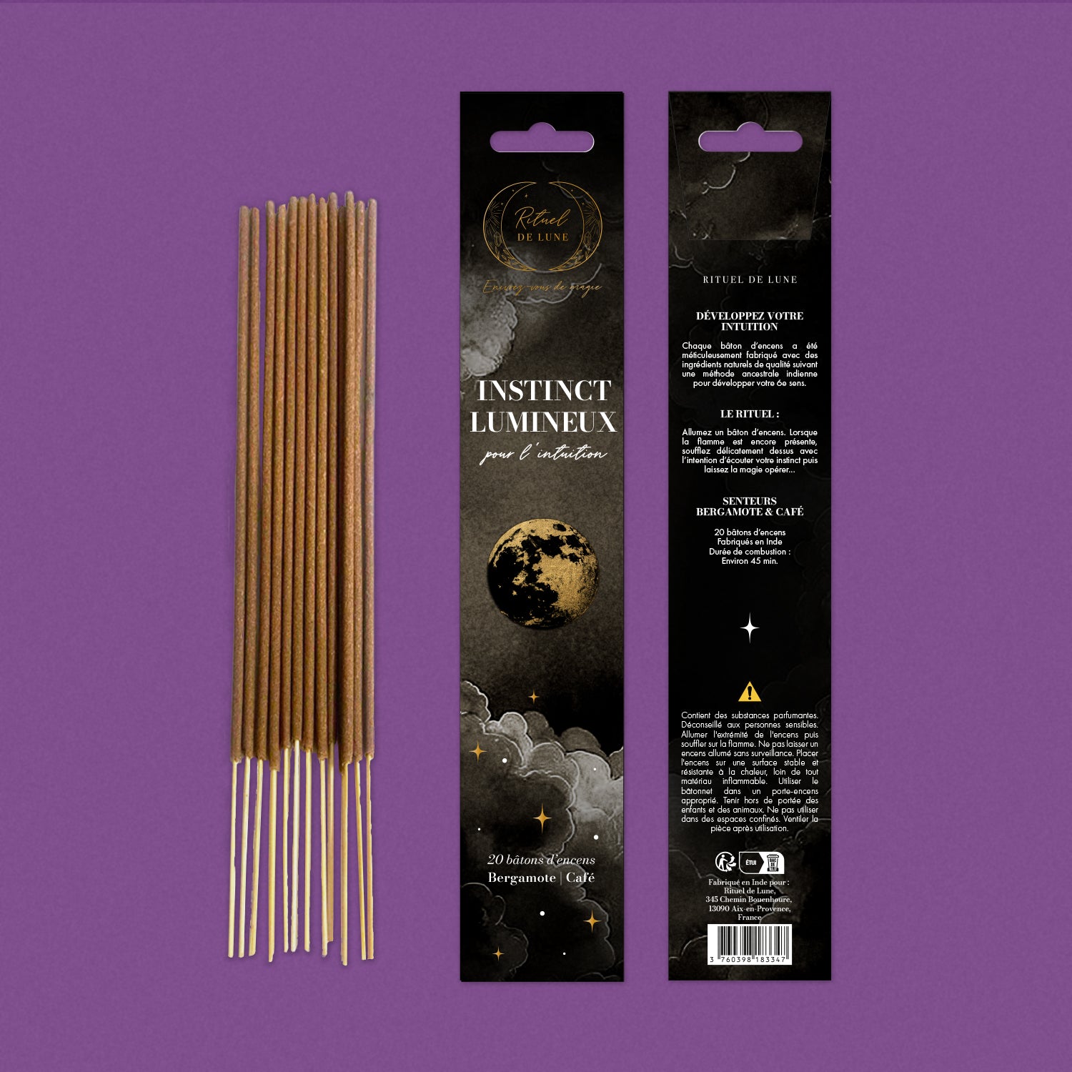 Encens d’Intention Instinct Lumineux Bergamote et café