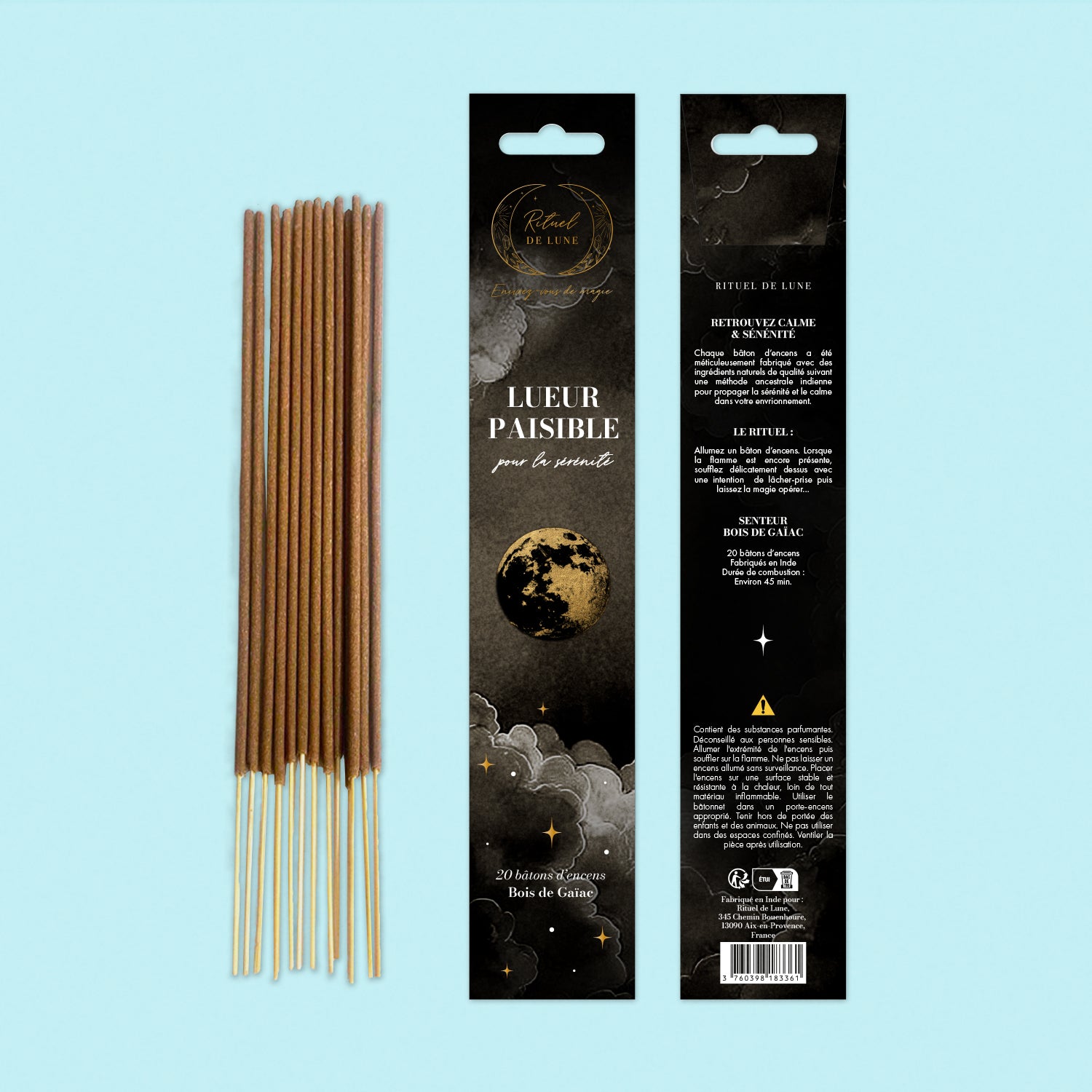 Encens d’Intention Lueur Paisible Encens et Bois de Gaiac