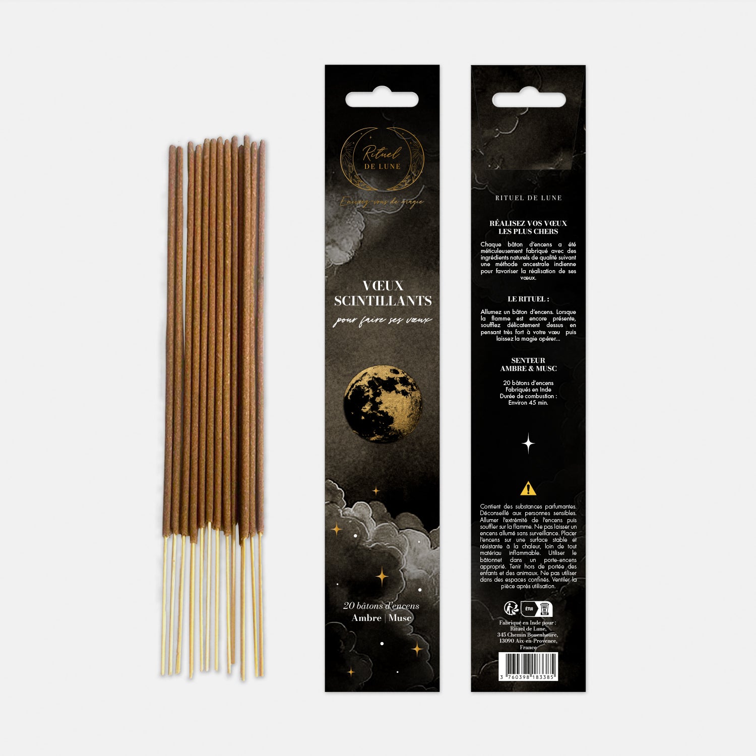 Encens d’Intention Vœux Scintillants Ambre et Musc