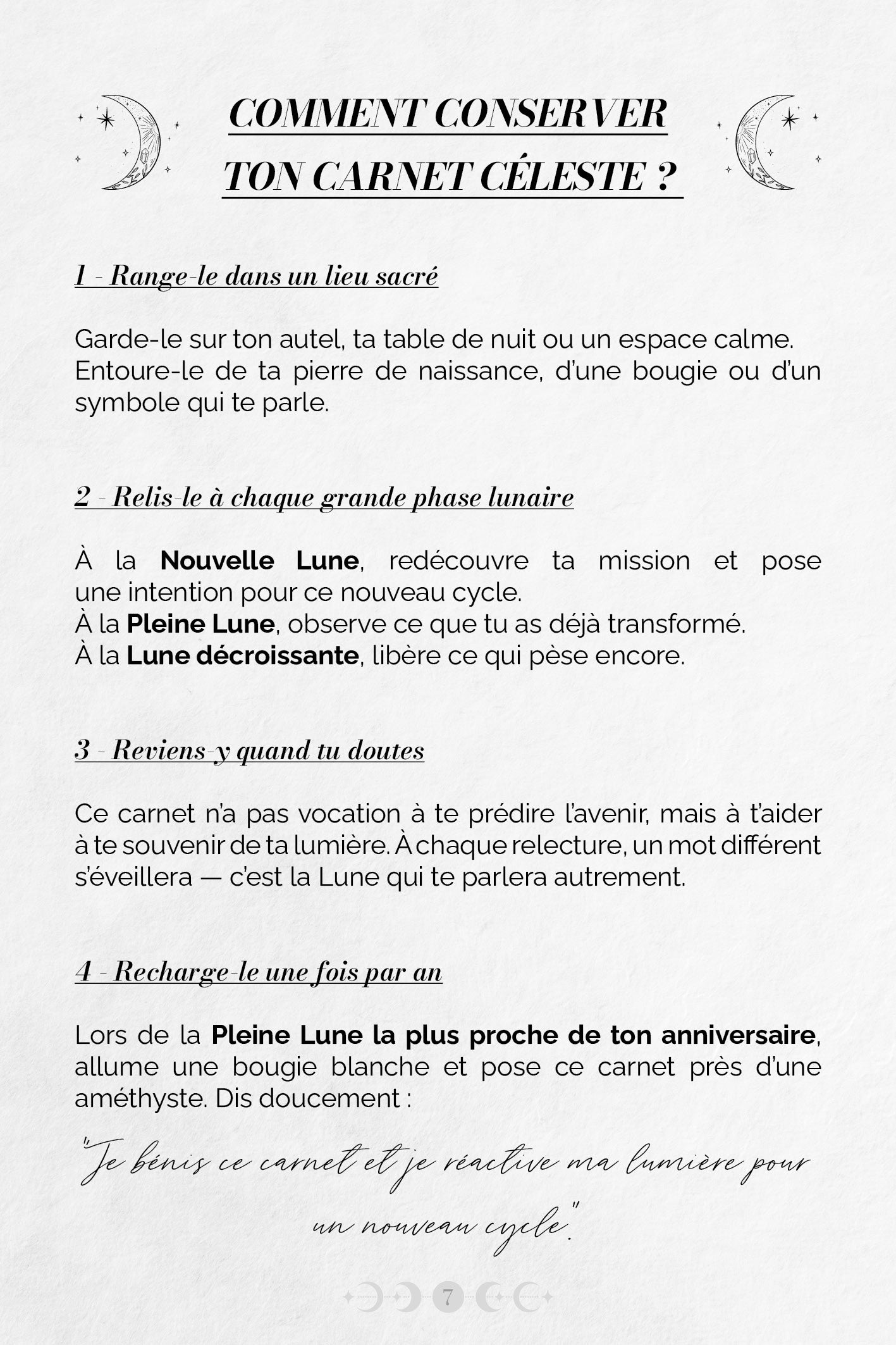 🌕 L’ENCRE DES ÉTOILES – CARNET CÉLESTE & NUMÉROLOGIQUE PERSONNALISÉ