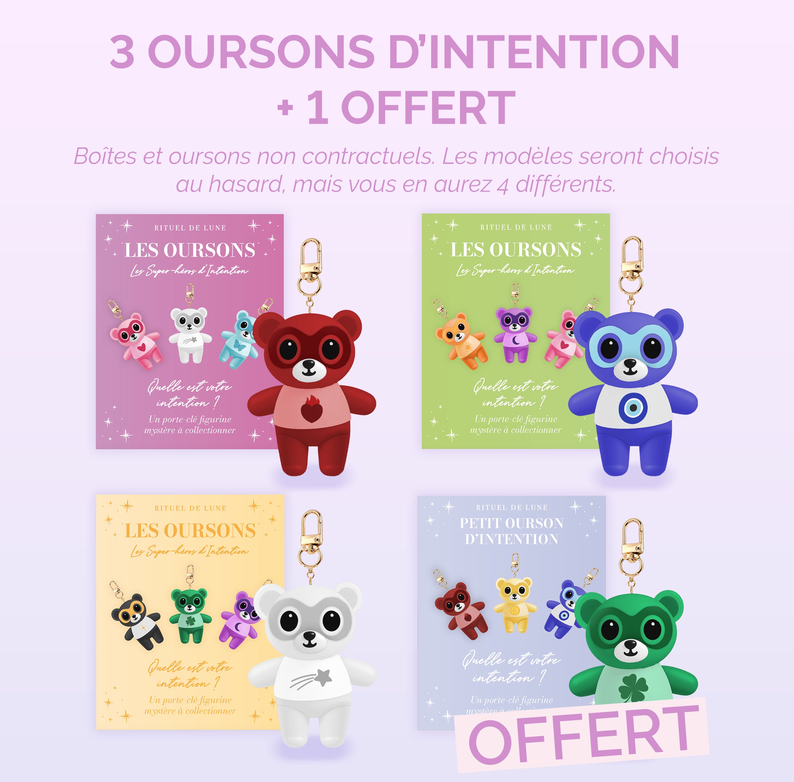 Offre édition limitée :3 Oursons Super héros d’intention + 1 offert