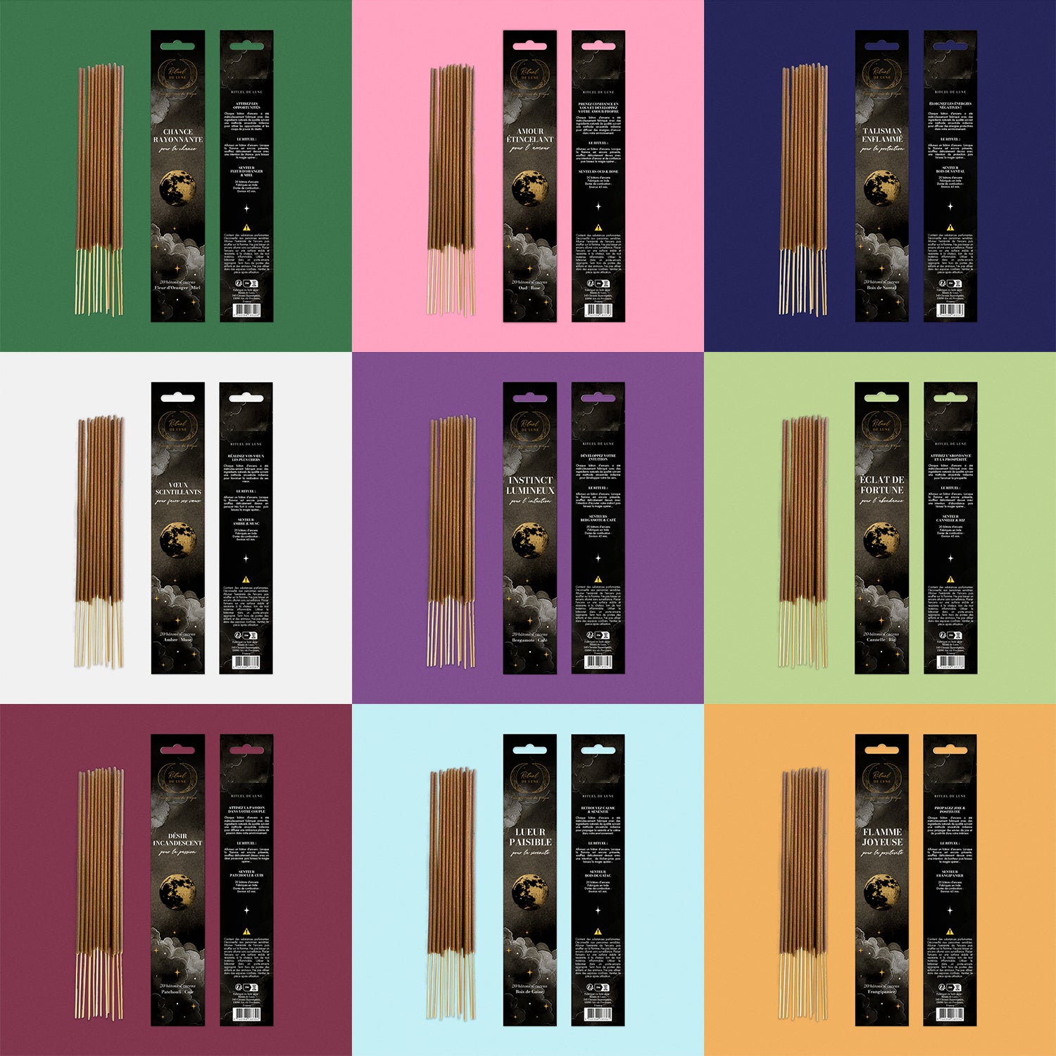 Les 9 Encens d’Intention Rituel de Lune