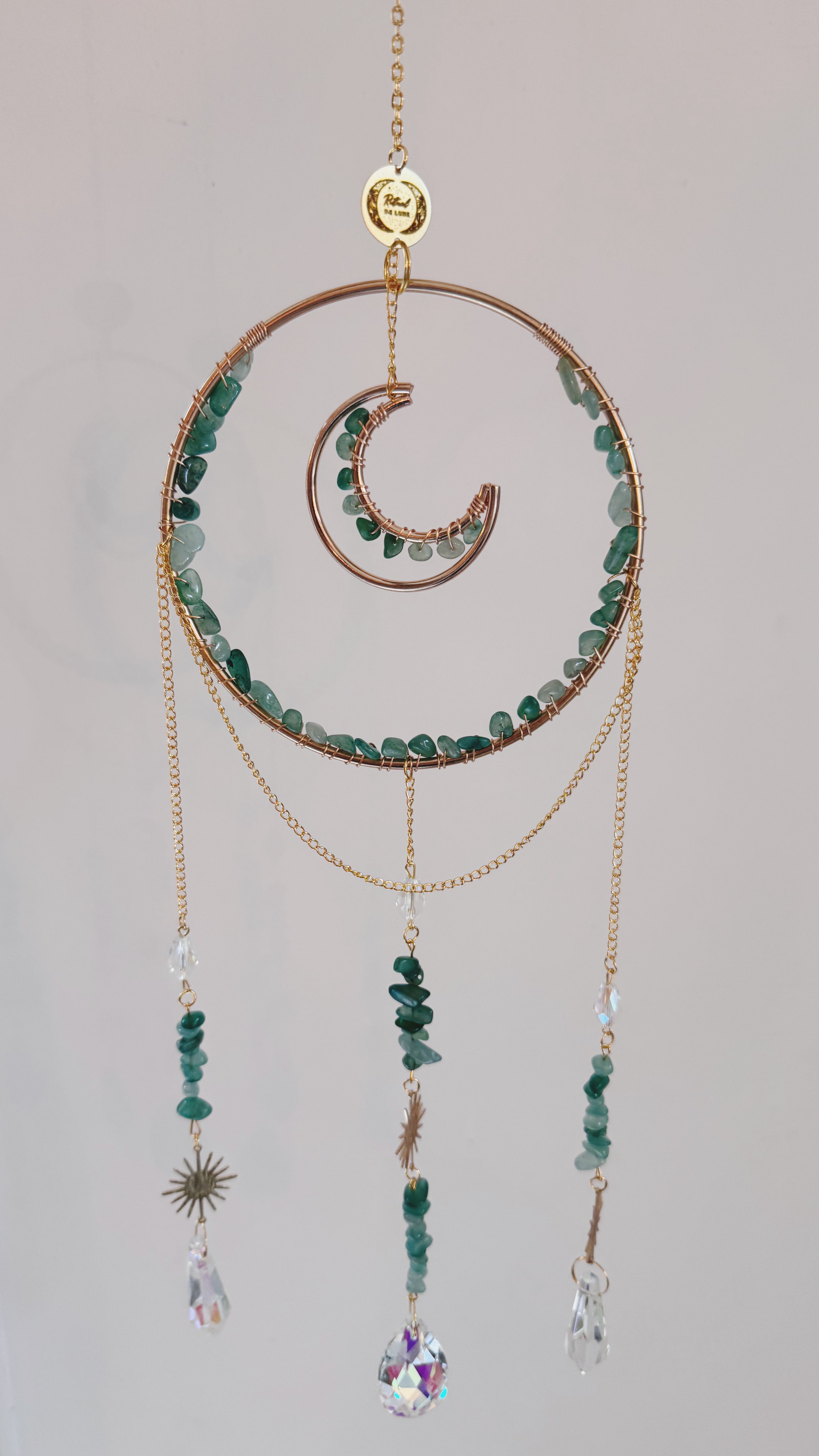 Suncatcher Cercle Aventurine & Lune Aventurine